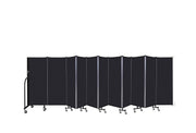 Wallmount Room Divider - 5'H x 20' 2"L - 11 Panel, Black, Fabric