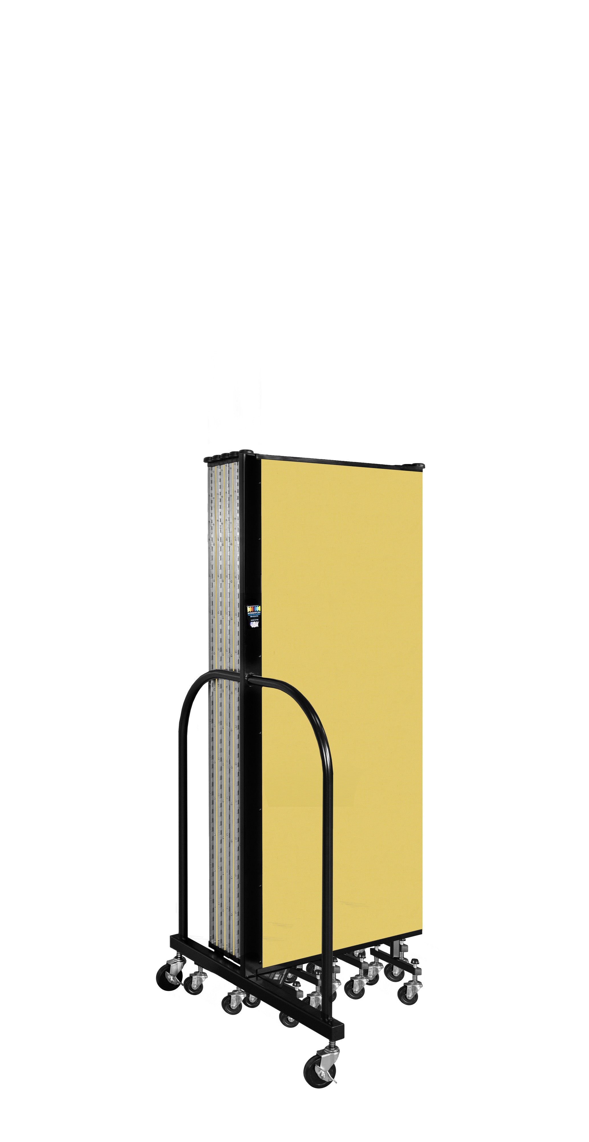 Wallmount Room Divider - 5'H x 20' 2"L - 11 Panel, Primary Yellow, Fabric