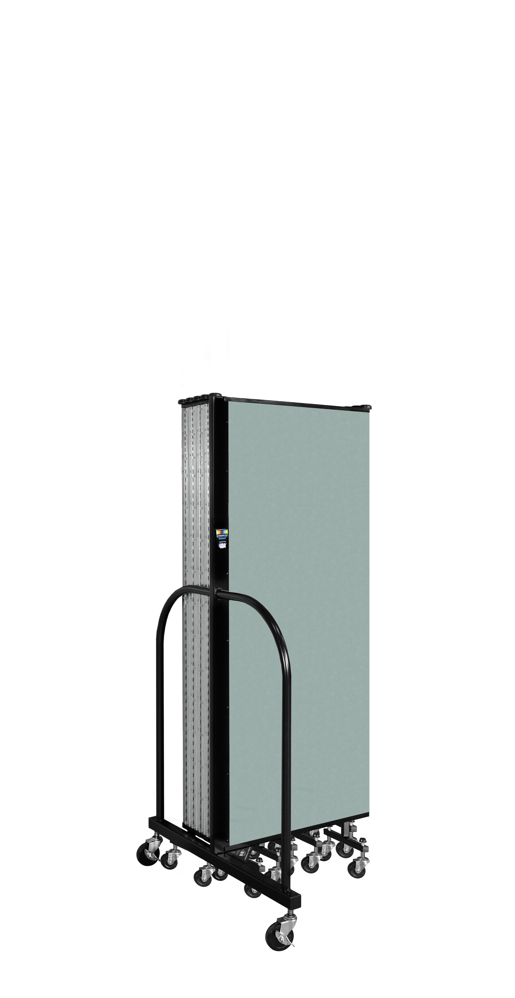 Wallmount Room Divider - 5'H x 20' 2"L - 11 Panel, Sea Green, Fabric