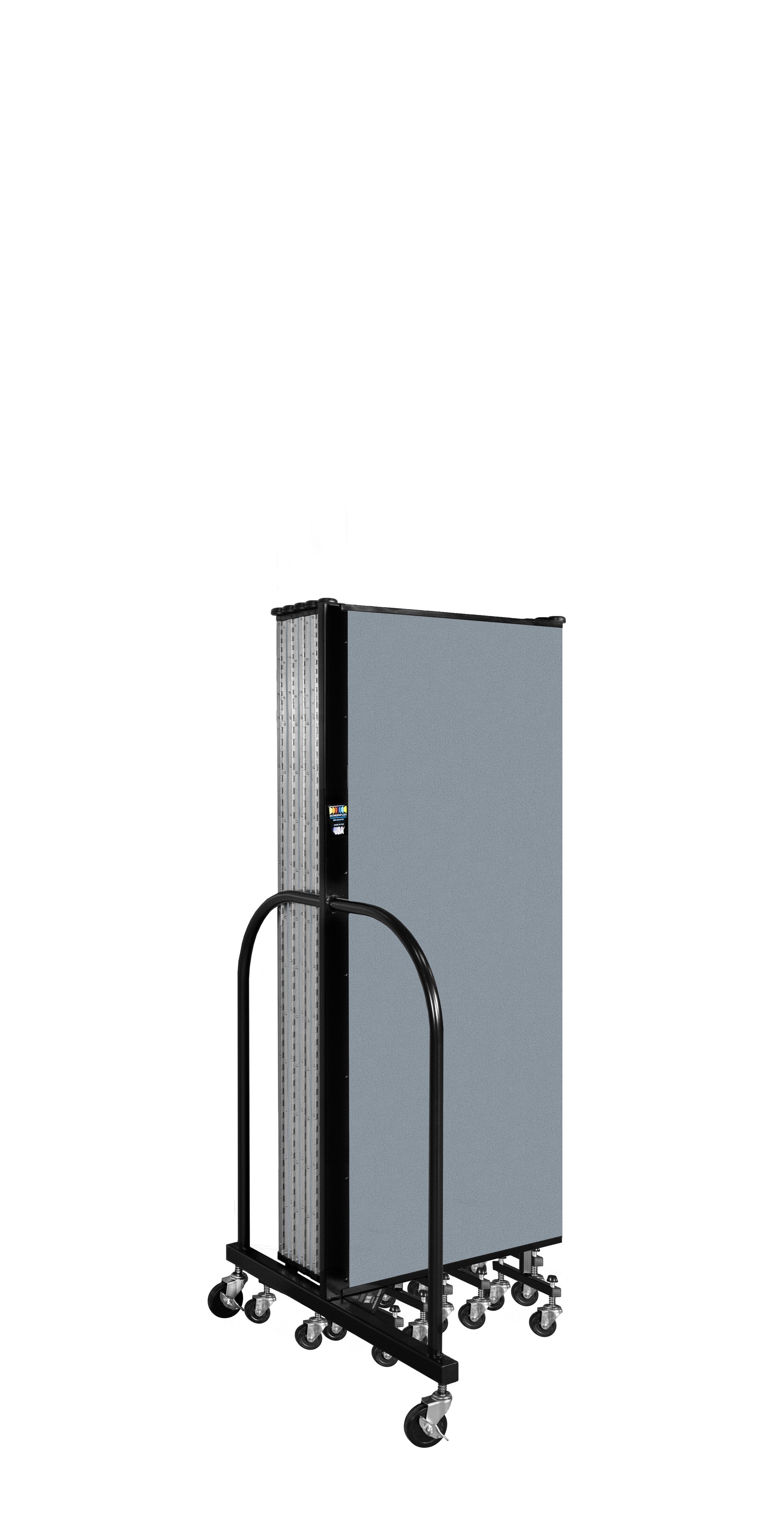Wallmount Room Divider - 5'H x 20' 2"L - 11 Panel, Blue Tide, Vinyl