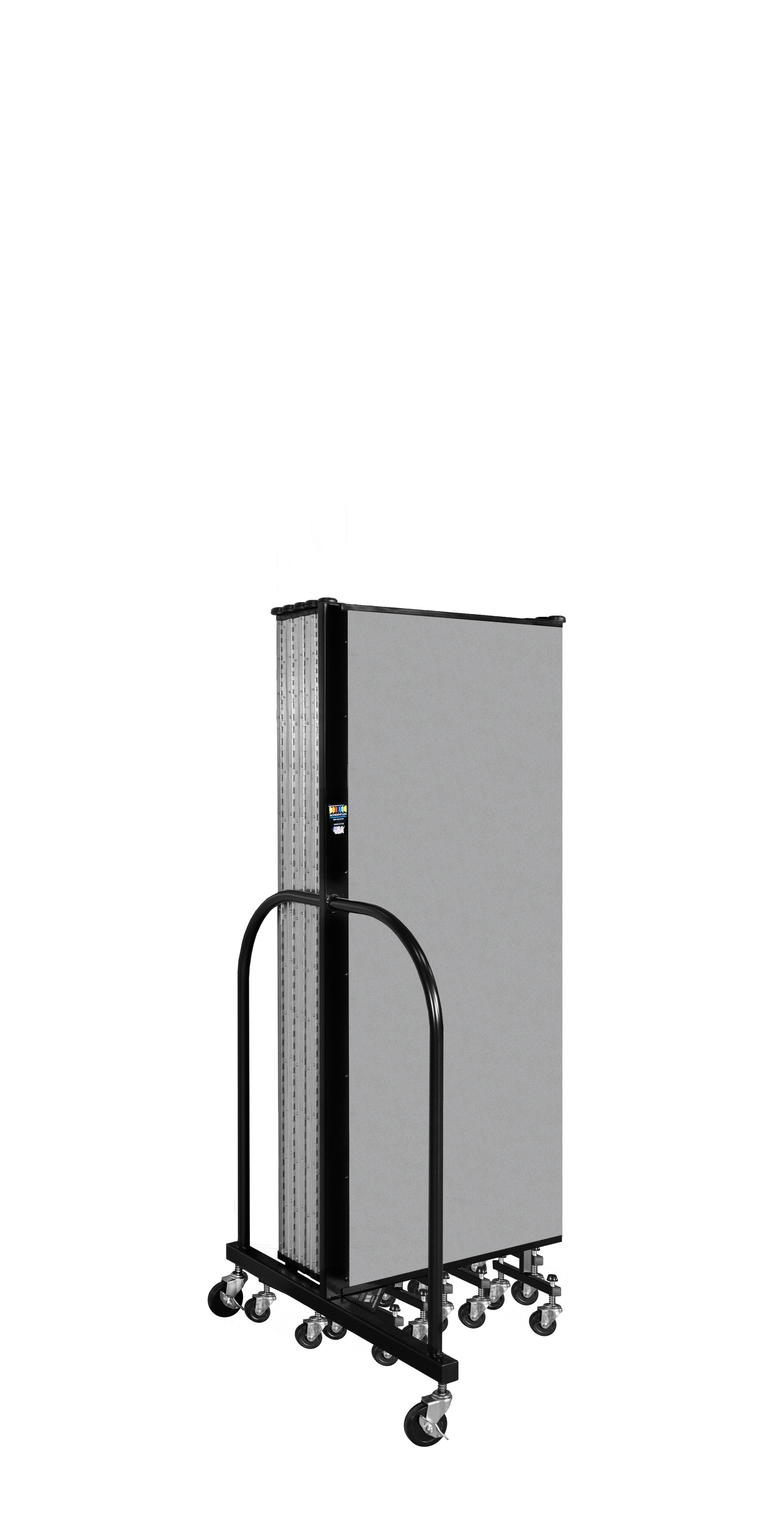 Wallmount Room Divider - 5'H x 20' 2"L - 11 Panel, Granite, Vinyl