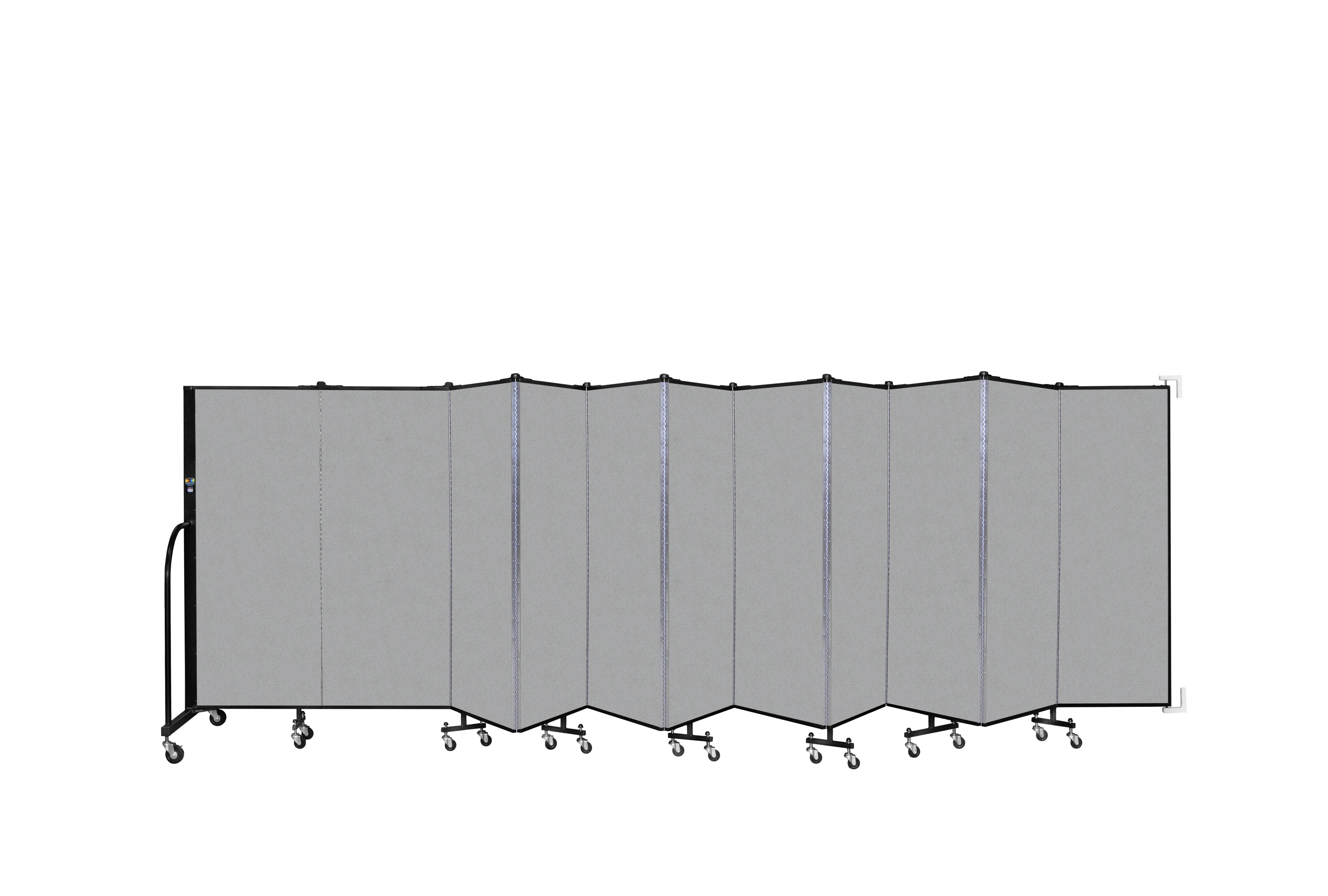 Wallmount Room Divider - 5'H x 20' 2"L - 11 Panel, Granite, Vinyl