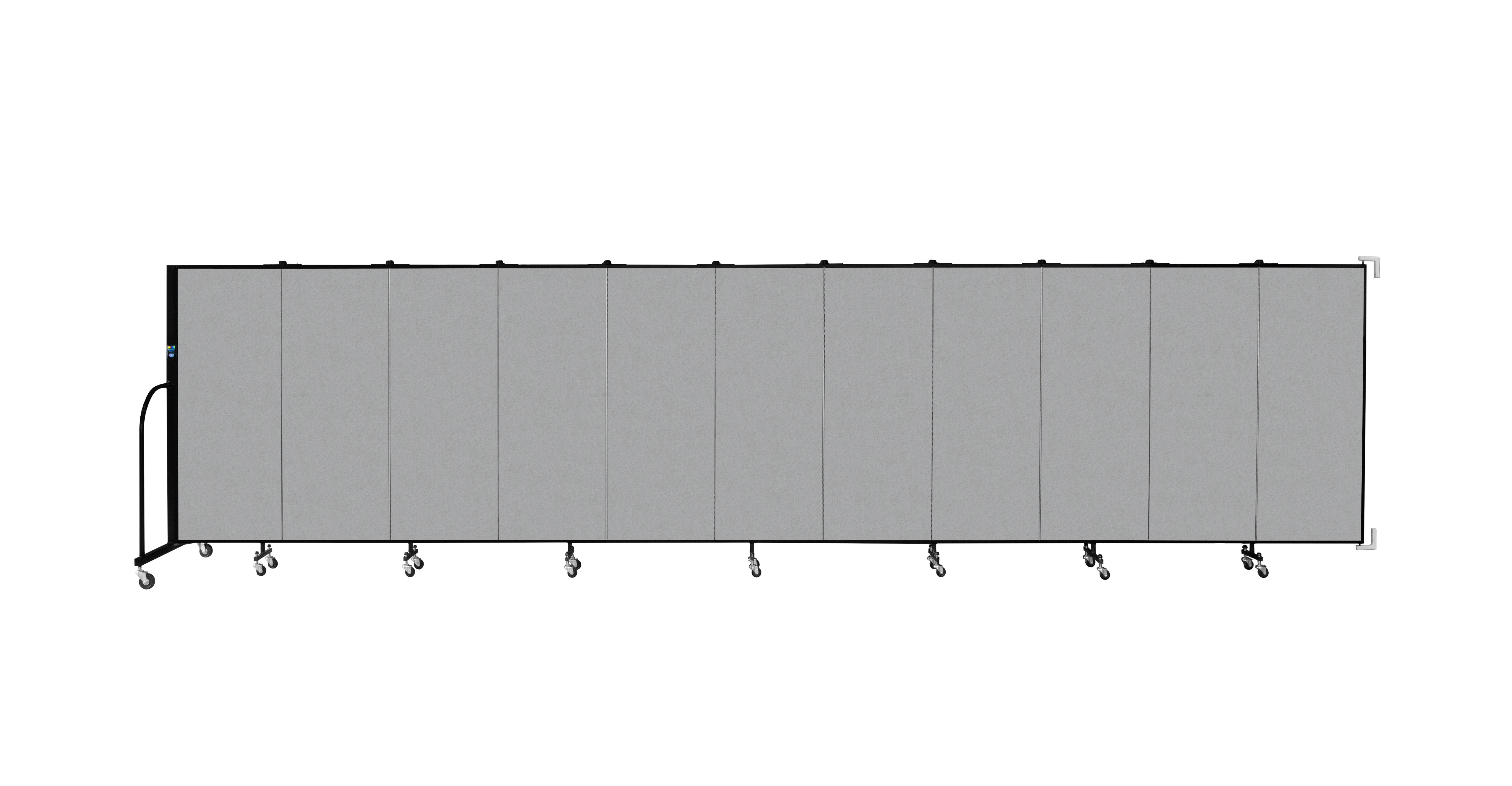 Wallmount Room Divider - 5'H x 20' 2"L - 11 Panel, Granite, Vinyl