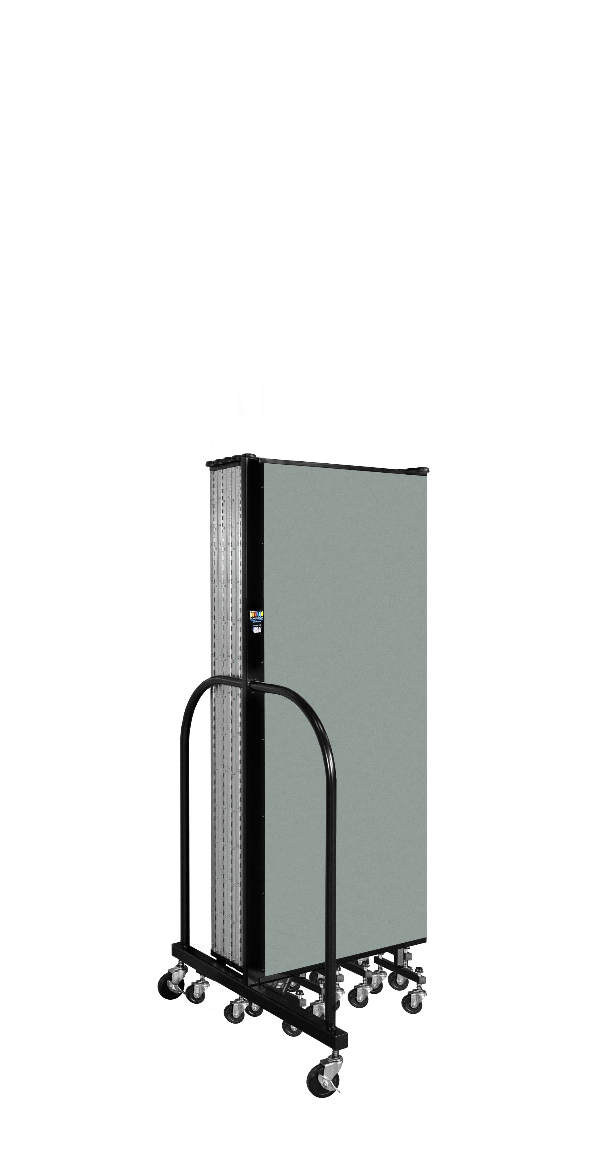 Wallmount Room Divider - 5'H x 20' 2"L - 11 Panel, Mint, Vinyl