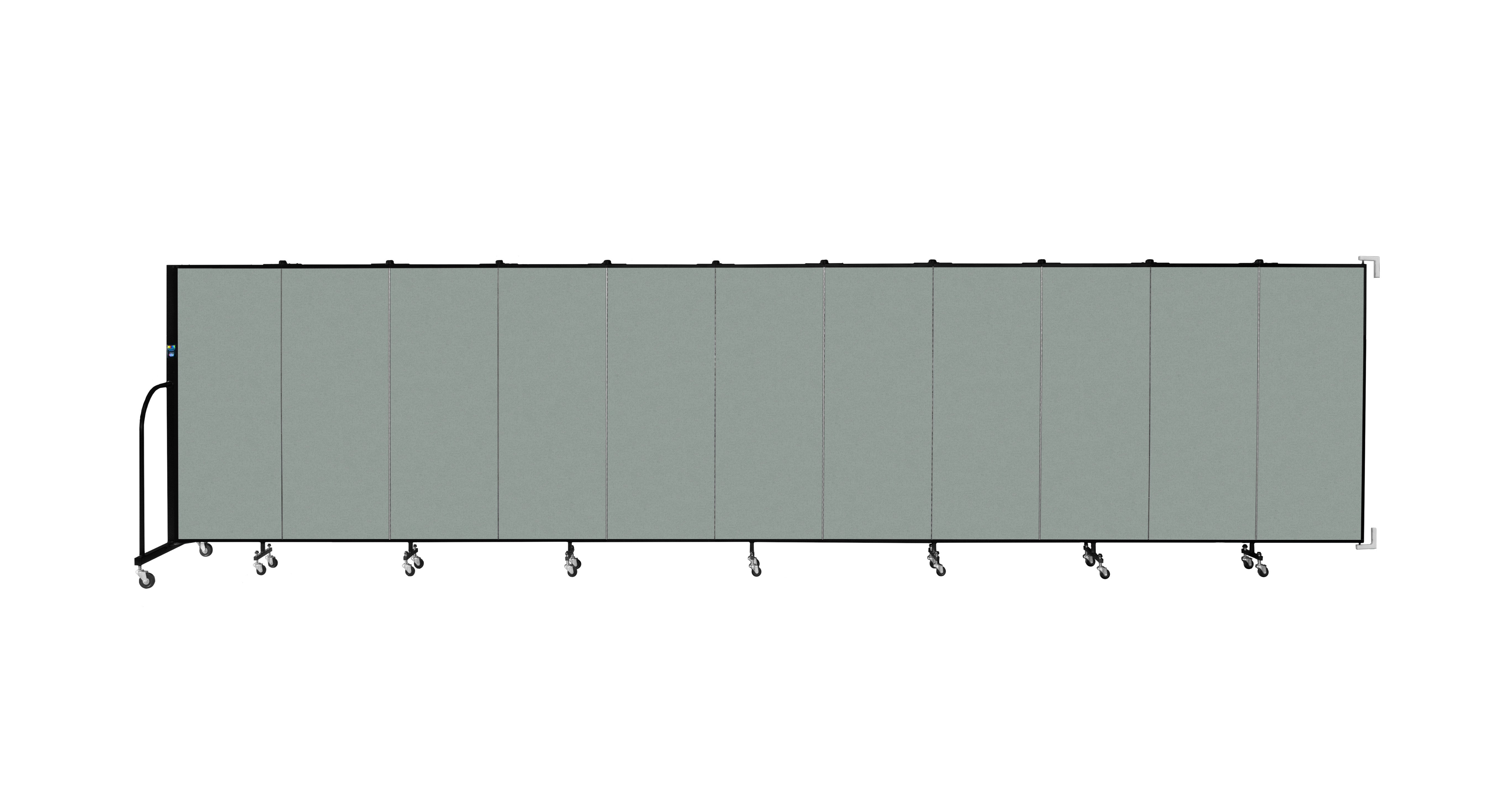 Wallmount Room Divider - 5'H x 20' 2"L - 11 Panel, Mint, Vinyl