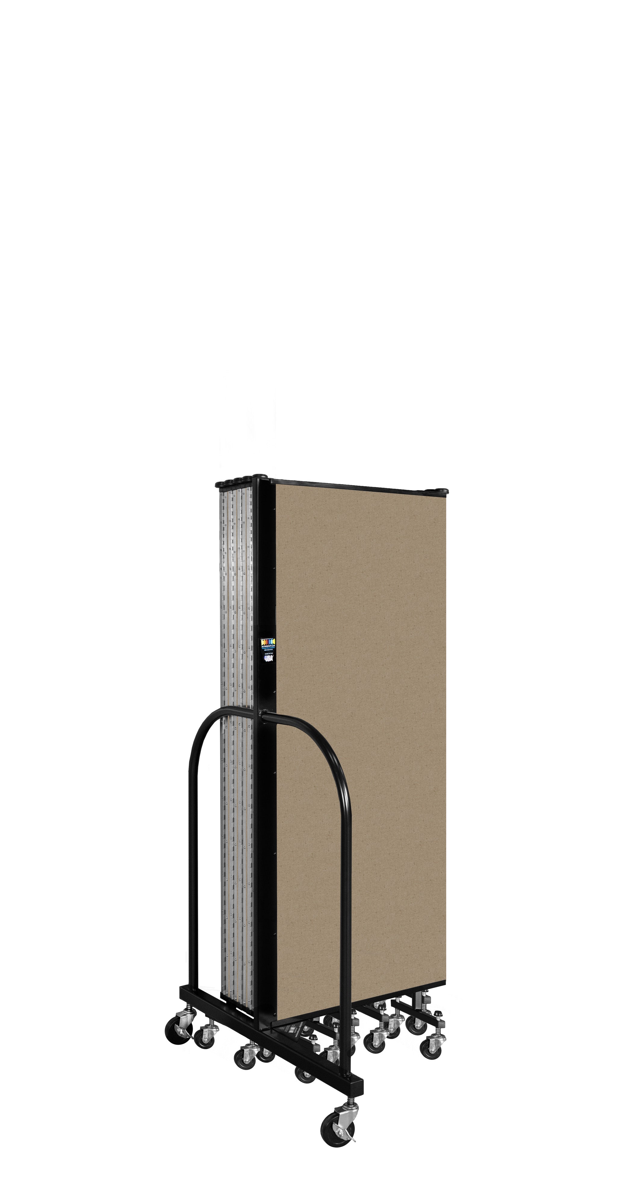 Wallmount Room Divider - 5'H x 20' 2"L - 11 Panel, Sandalwood, Vinyl