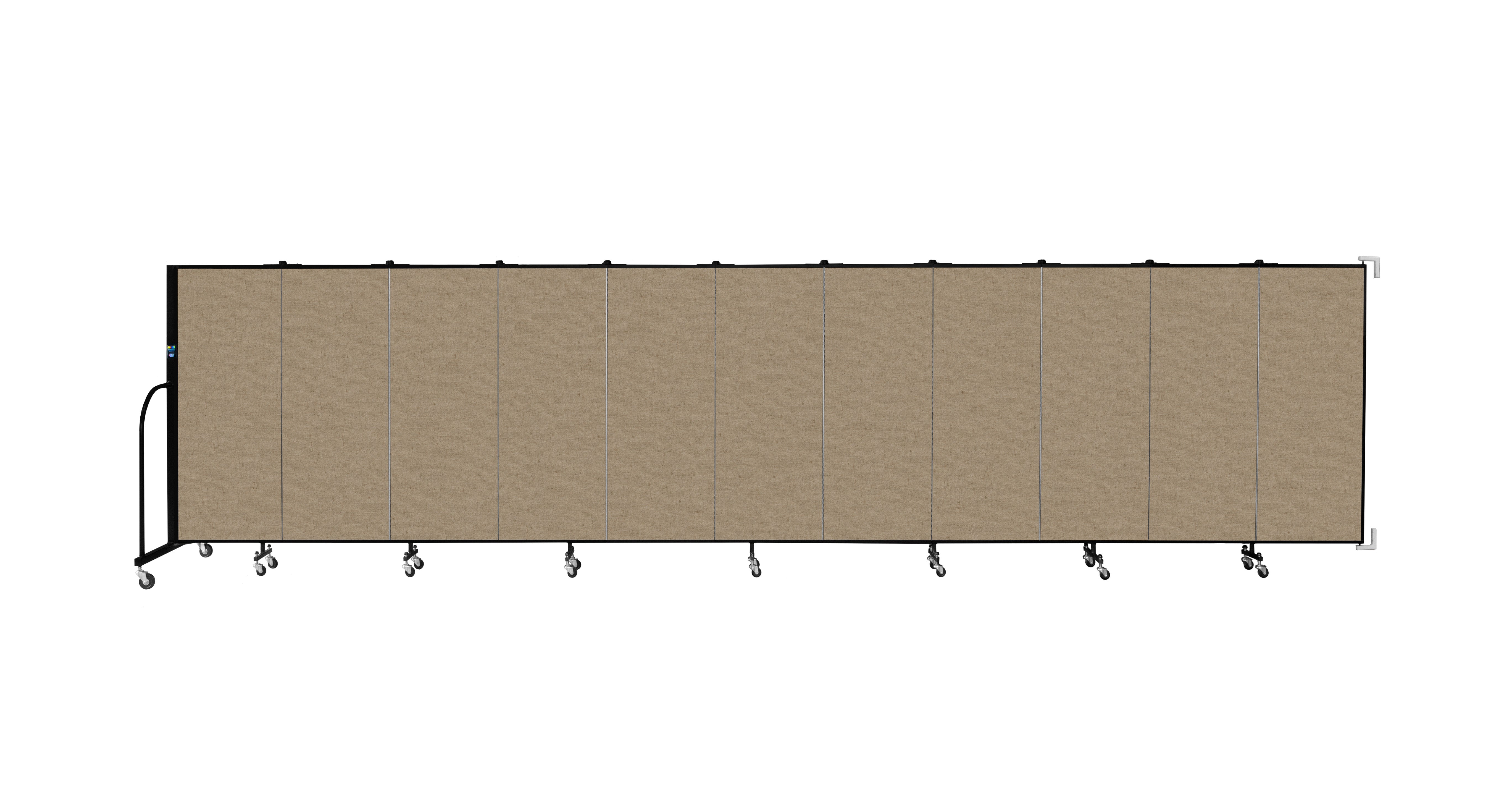 Wallmount Room Divider - 5'H x 20' 2"L - 11 Panel, Sandalwood, Vinyl