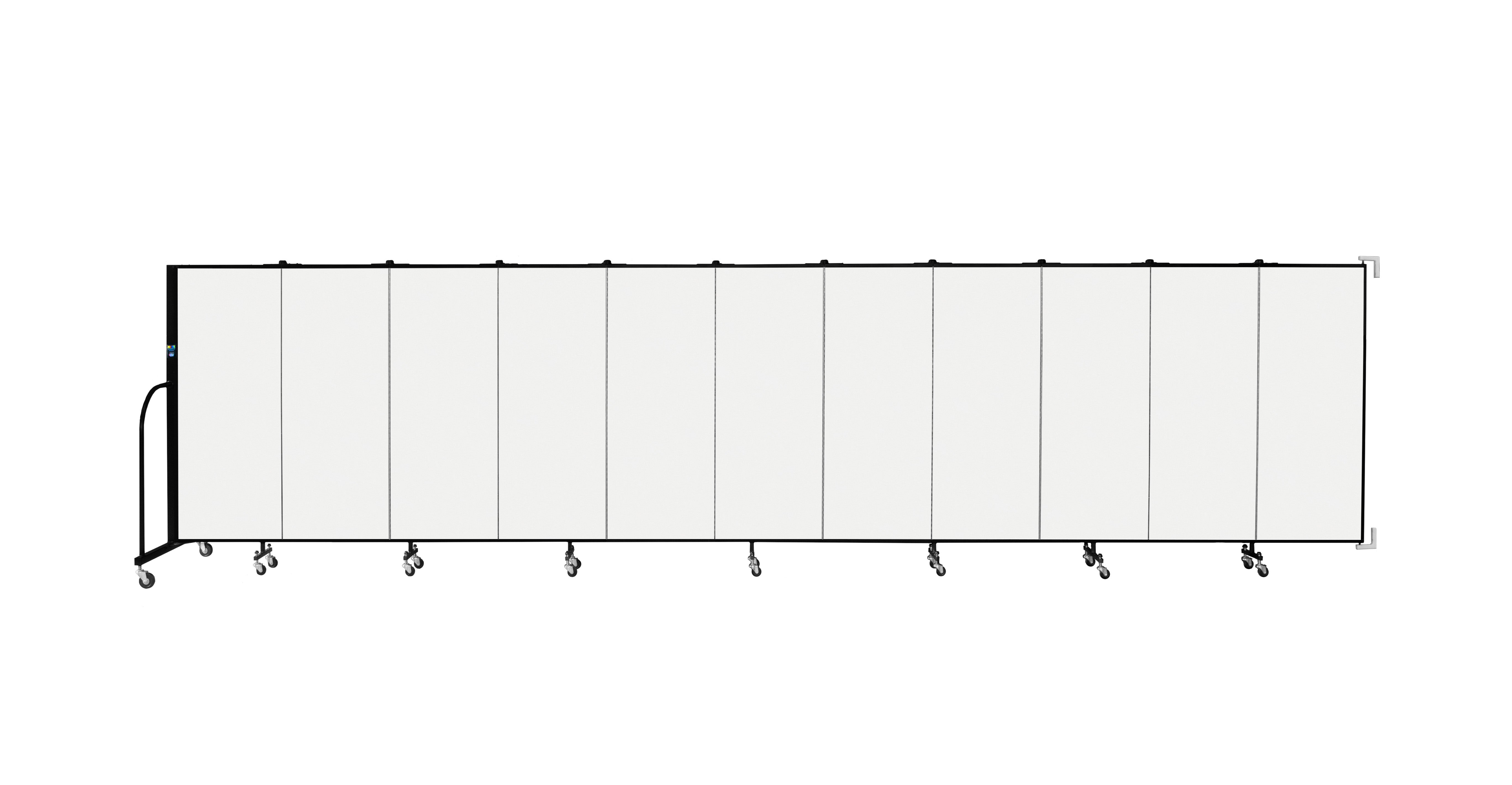 Wallmount Room Divider - 5'H x 20' 2"L - 11 Panel, Ice, Vinyl