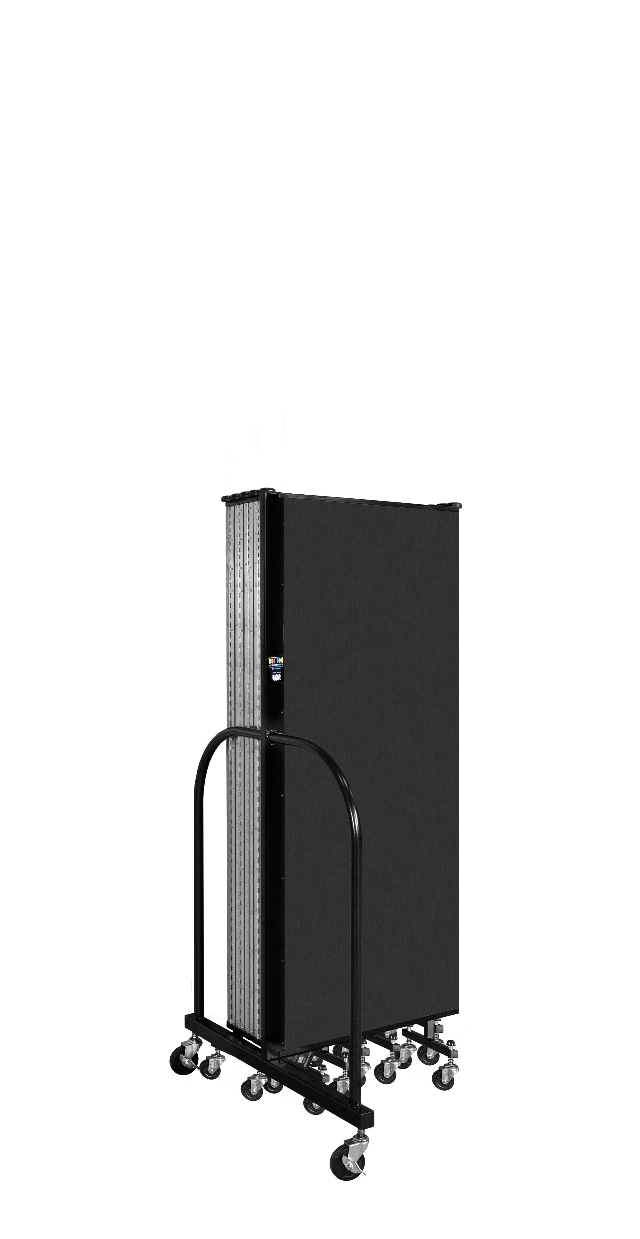 Wallmount Room Divider - 5'H x 20' 2"L - 11 Panel, Coal, Vinyl