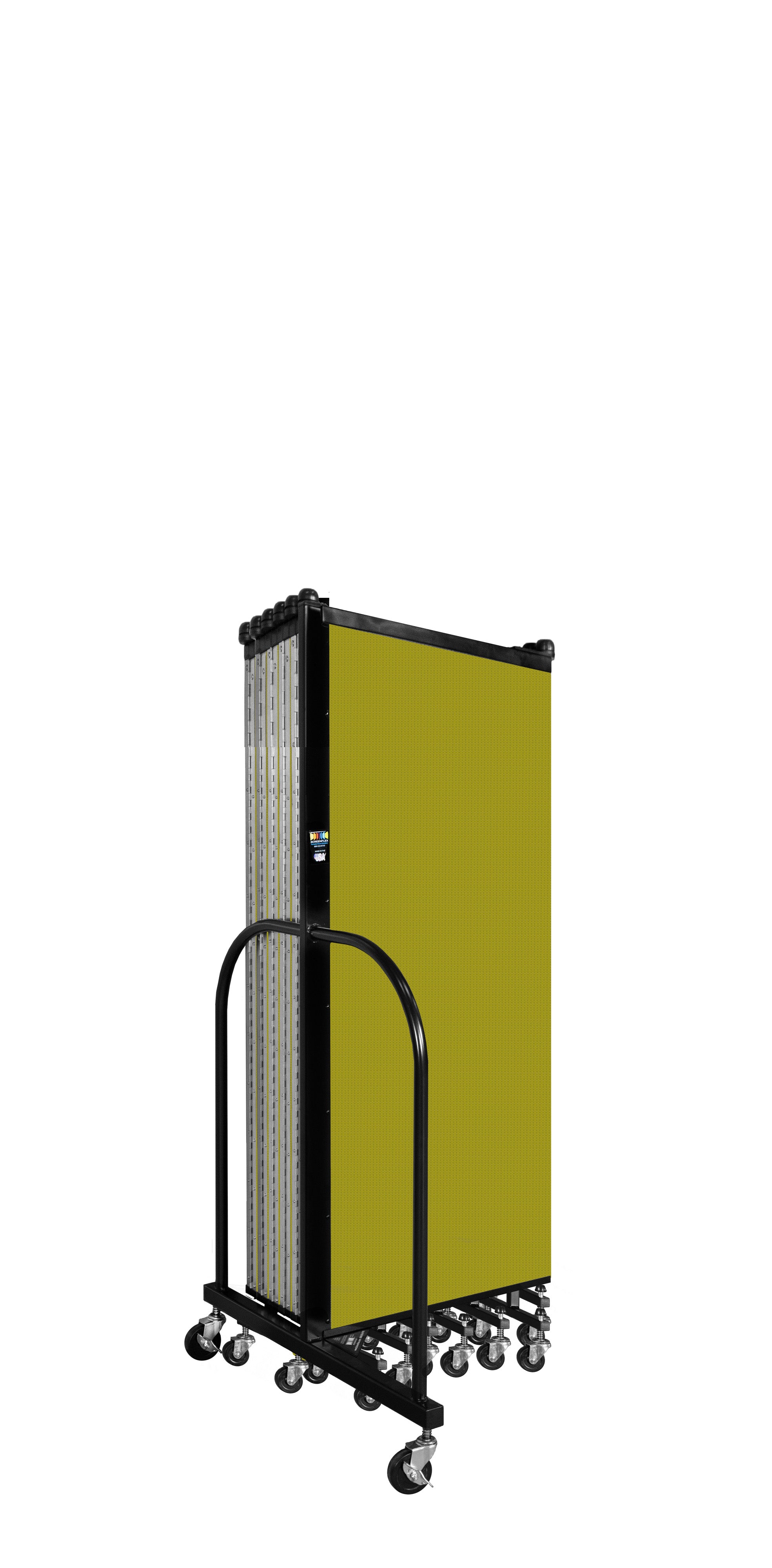 Wallmount Room Divider - 5'H x 23' 10" - 13 Panel, Apple Green, Fabric