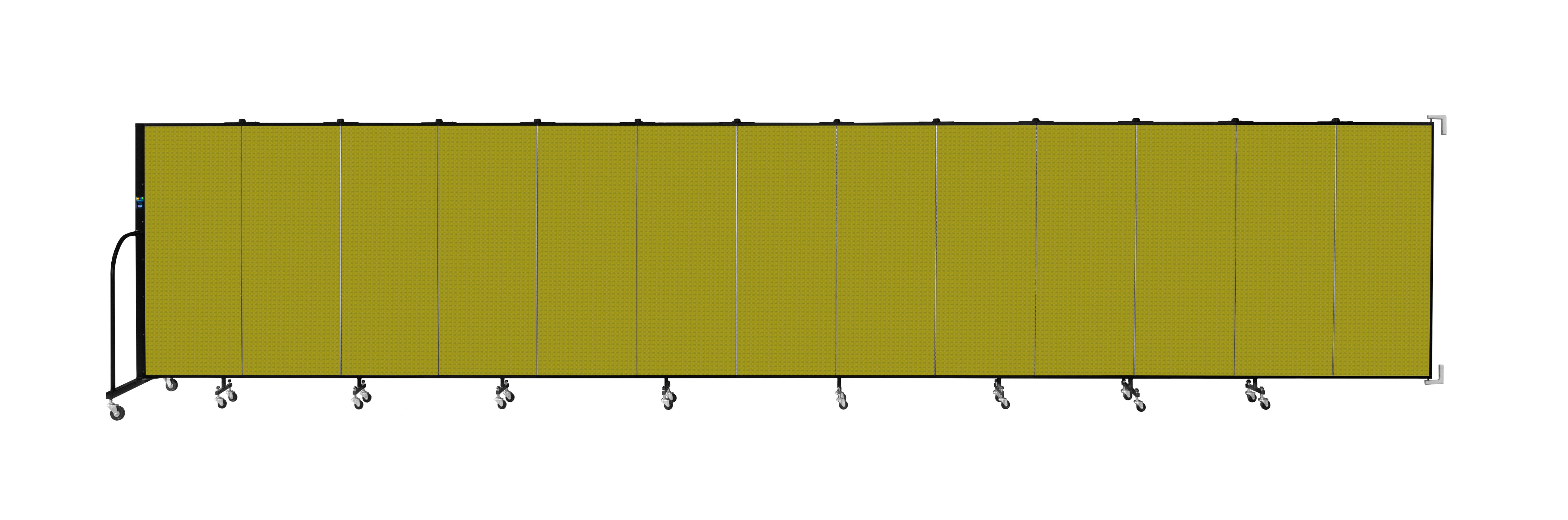 Wallmount Room Divider - 5'H x 23' 10" - 13 Panel, Apple Green, Fabric