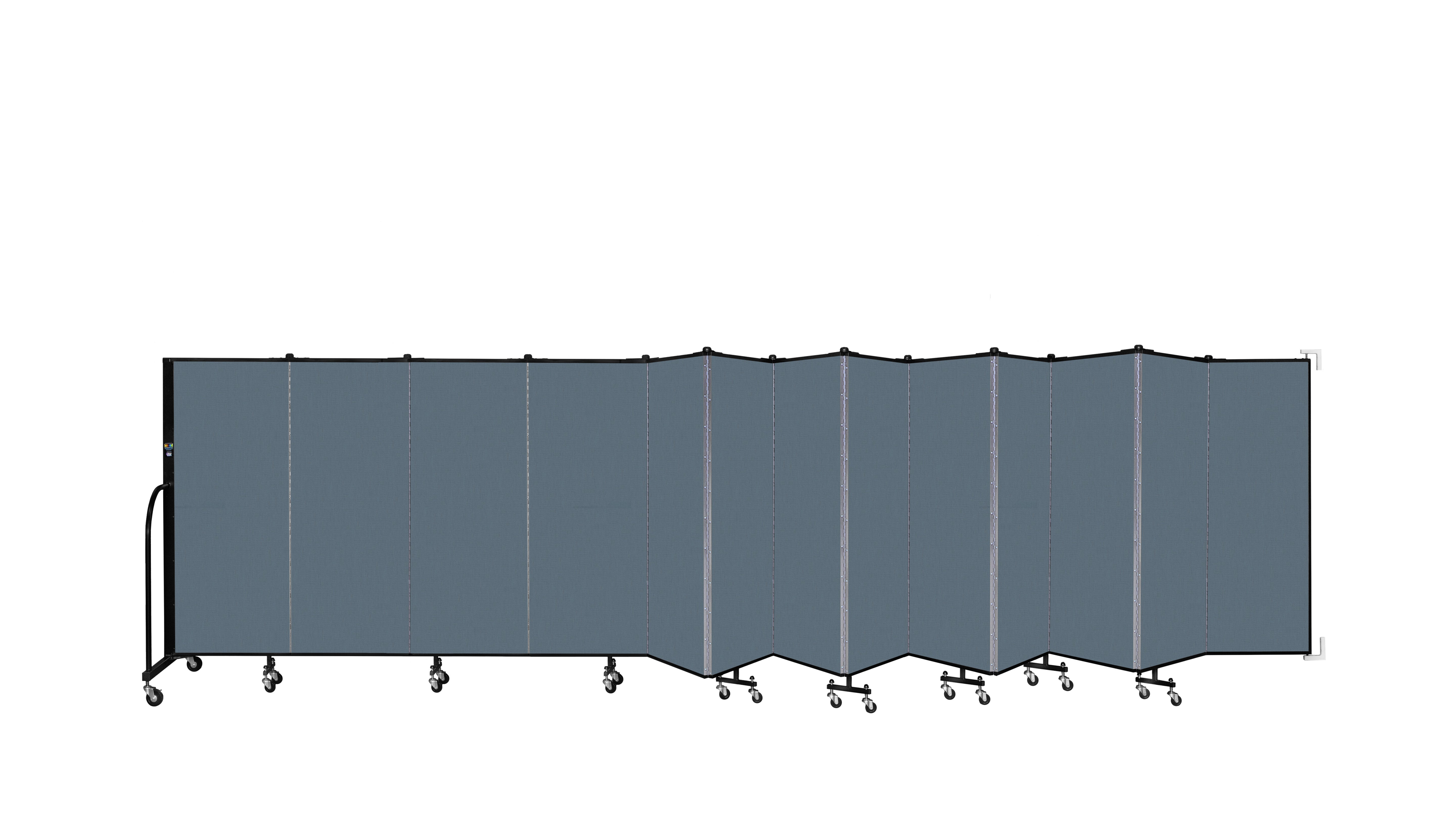 Wallmount Room Divider - 5'H x 23' 10" - 13 Panel, Lake, Fabric