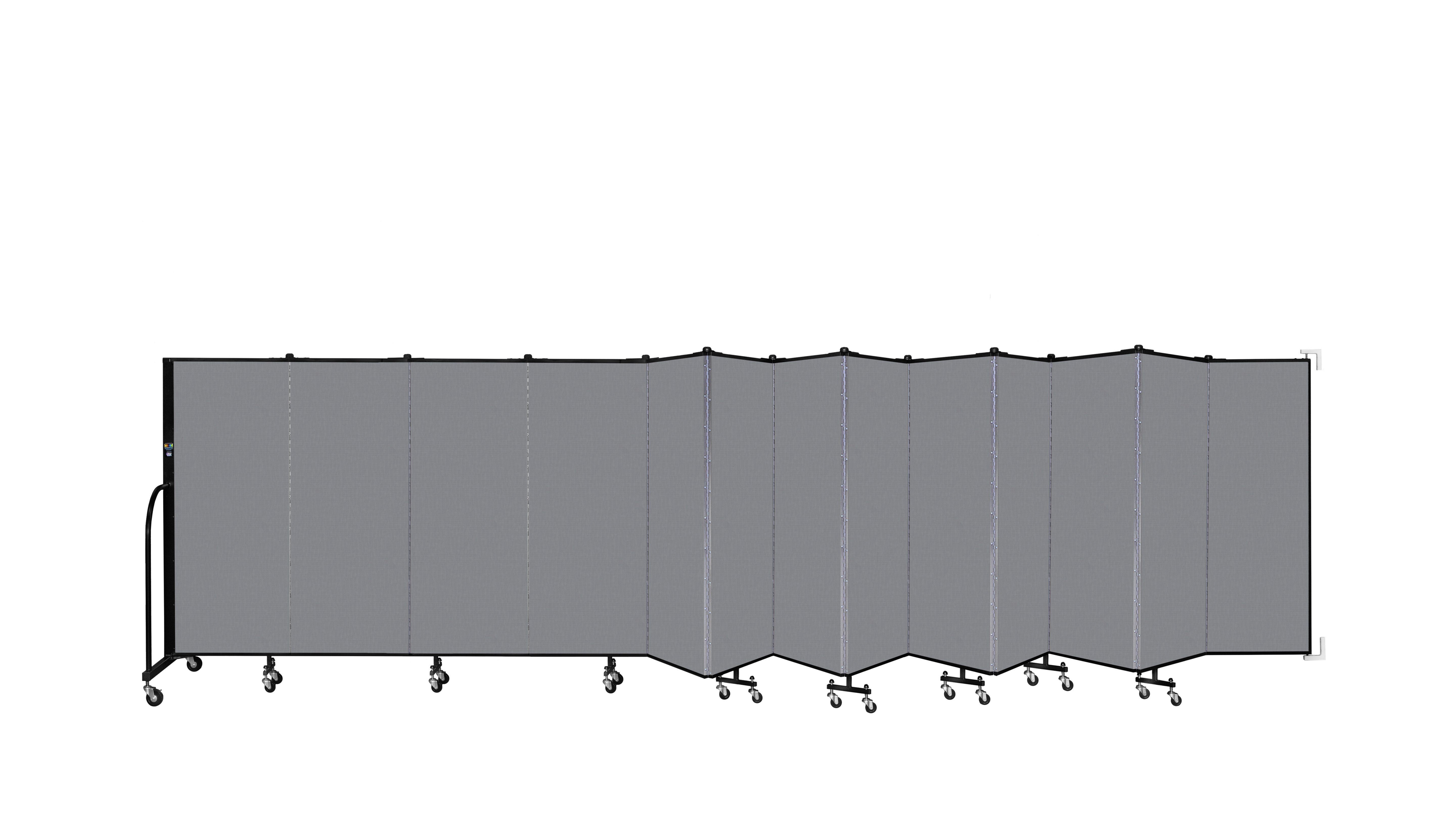 Wallmount Room Divider - 5'H x 23' 10" - 13 Panel, Stone, Fabric