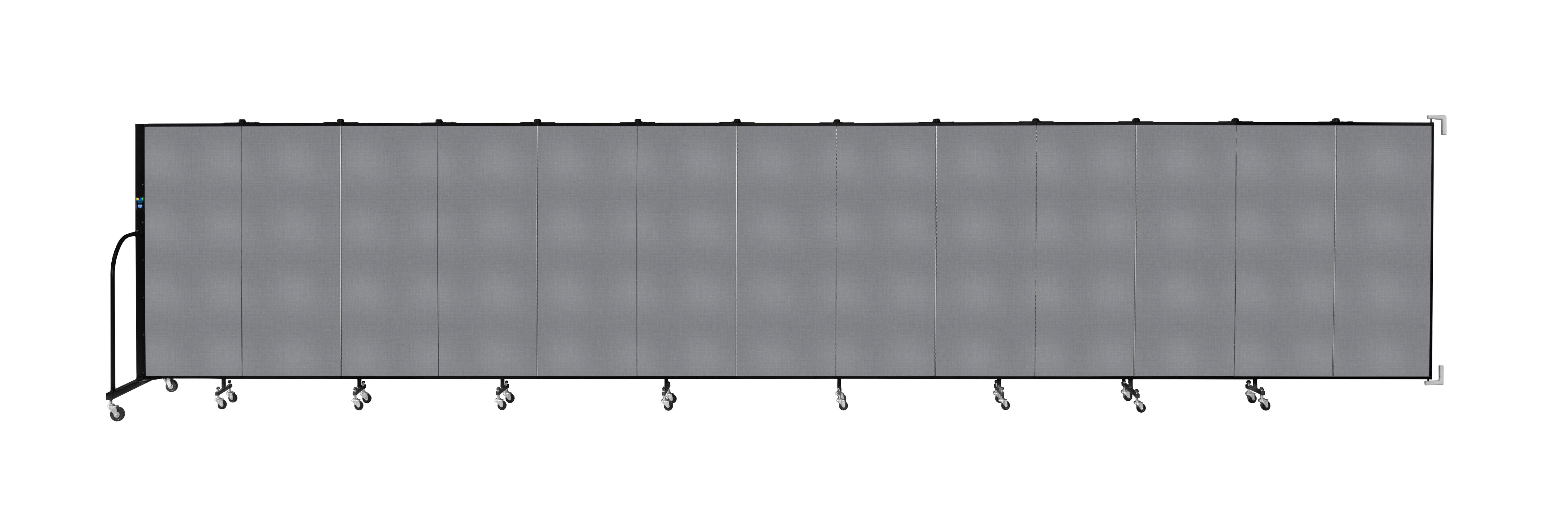 Wallmount Room Divider - 5'H x 23' 10" - 13 Panel, Stone, Fabric