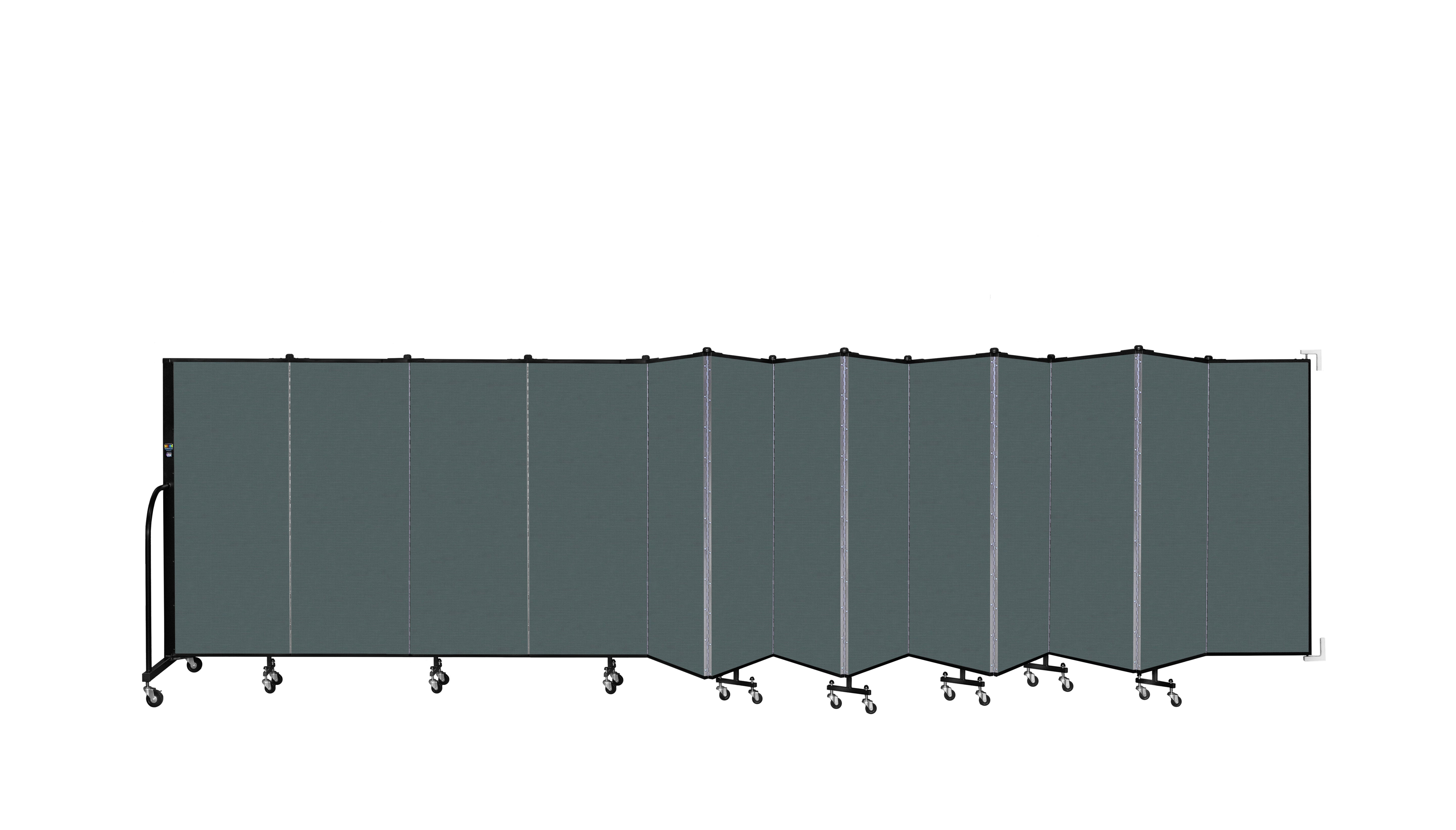 Wallmount Room Divider - 5'H x 23' 10" - 13 Panel, Mallard, Fabric