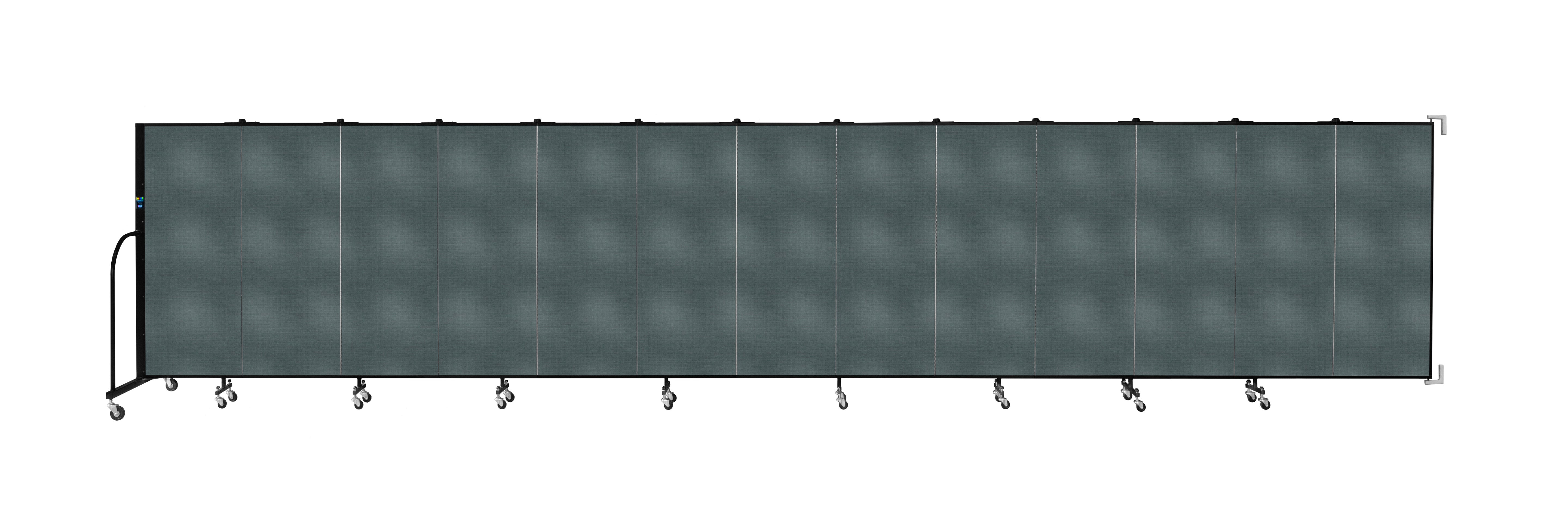 Wallmount Room Divider - 5'H x 23' 10" - 13 Panel, Mallard, Fabric