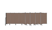 Wallmount Room Divider - 5'H x 23' 10" - 13 Panel, Walnut, Fabric