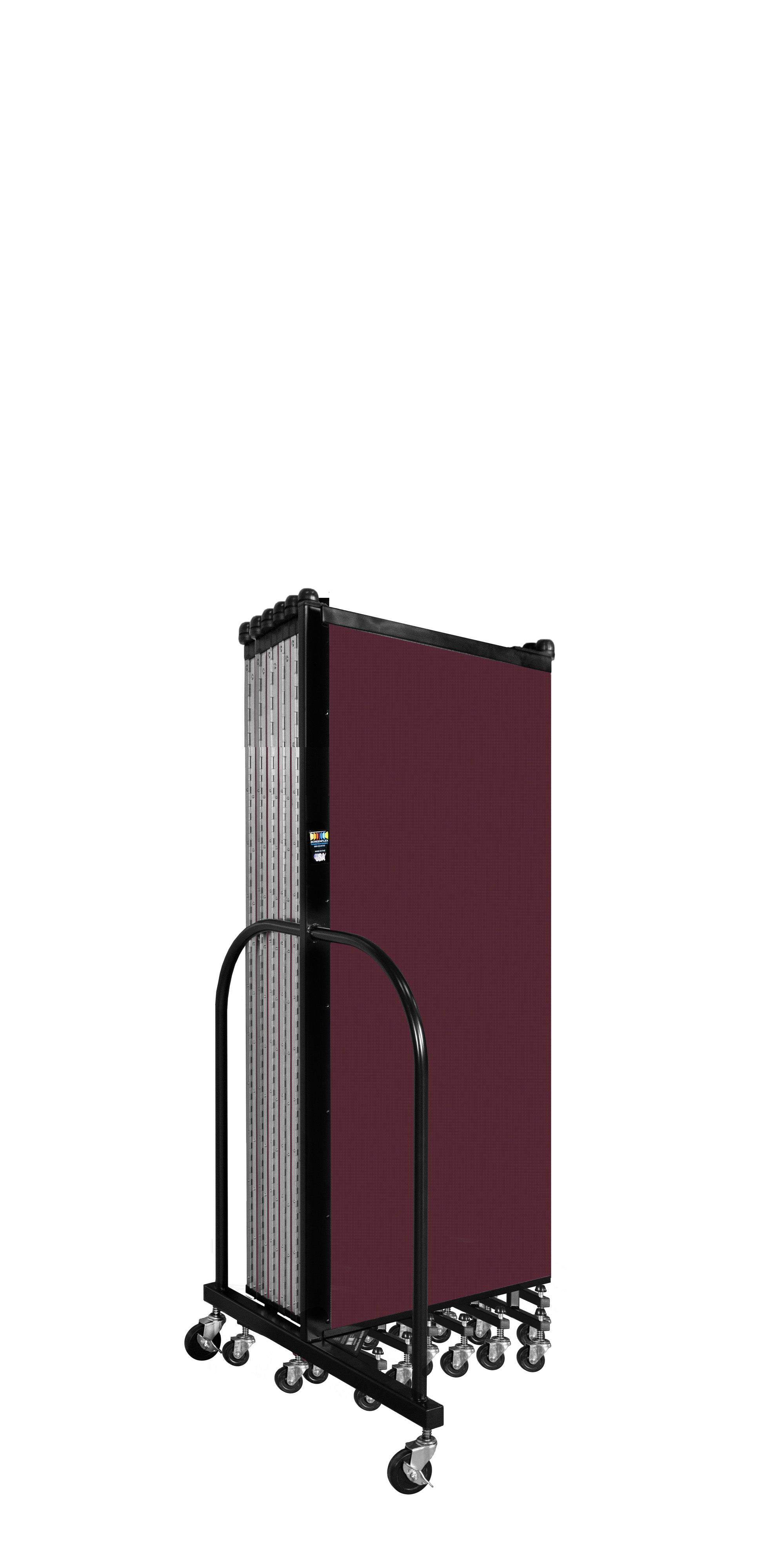 Wallmount Room Divider - 5'H x 23' 10" - 13 Panel, Purple, Fabric