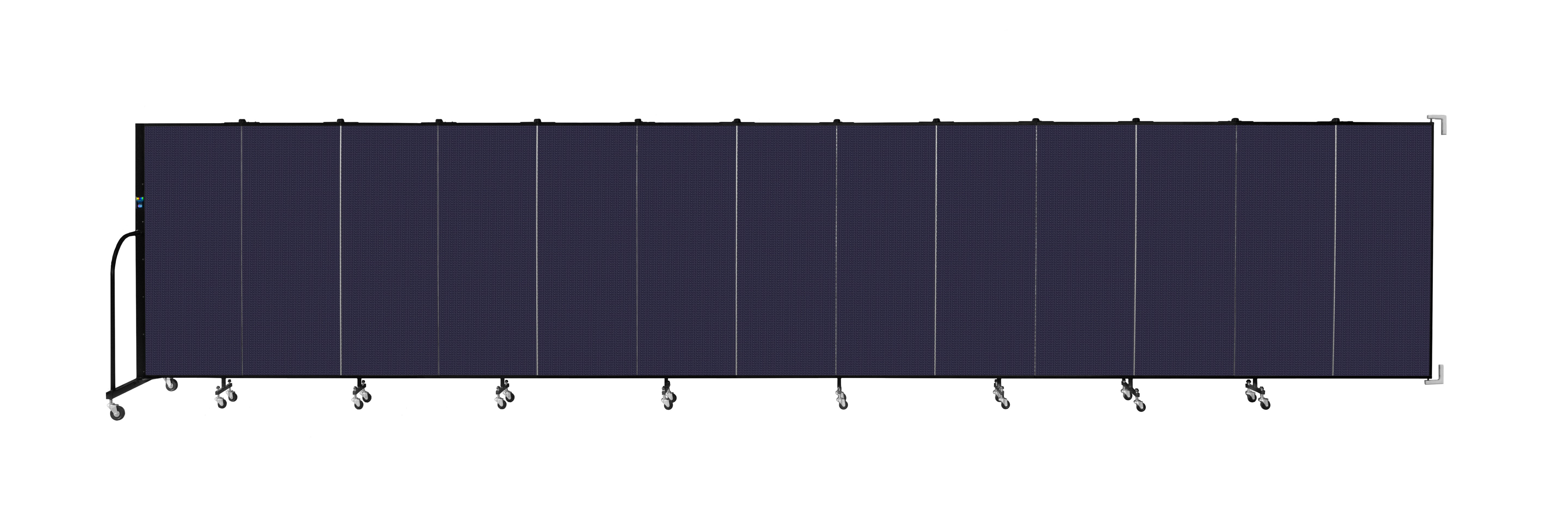 Wallmount Room Divider - 5'H x 23' 10" - 13 Panel, Navy, Fabric