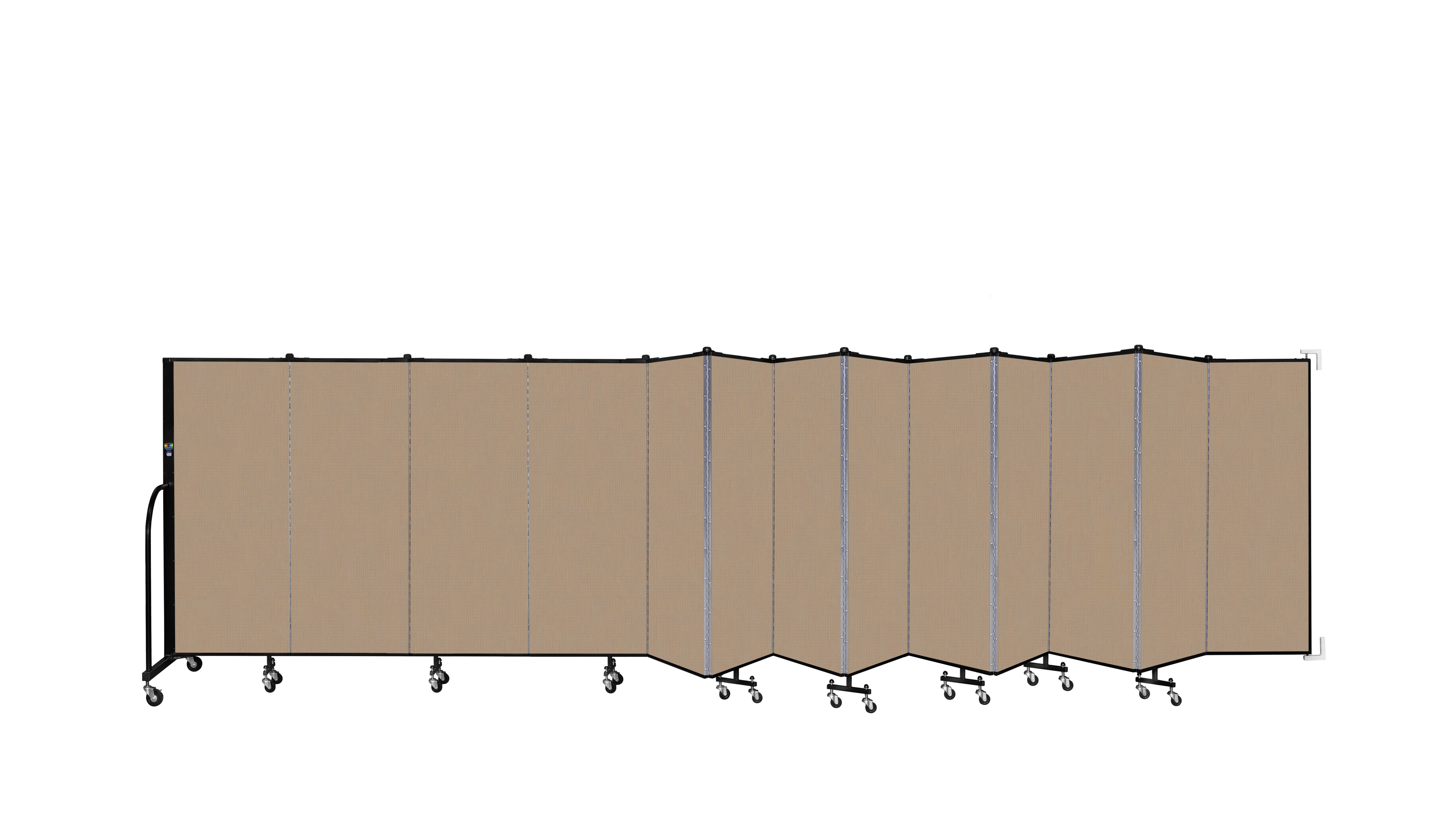Wallmount Room Divider - 5'H x 23' 10" - 13 Panel, Desert, Fabric