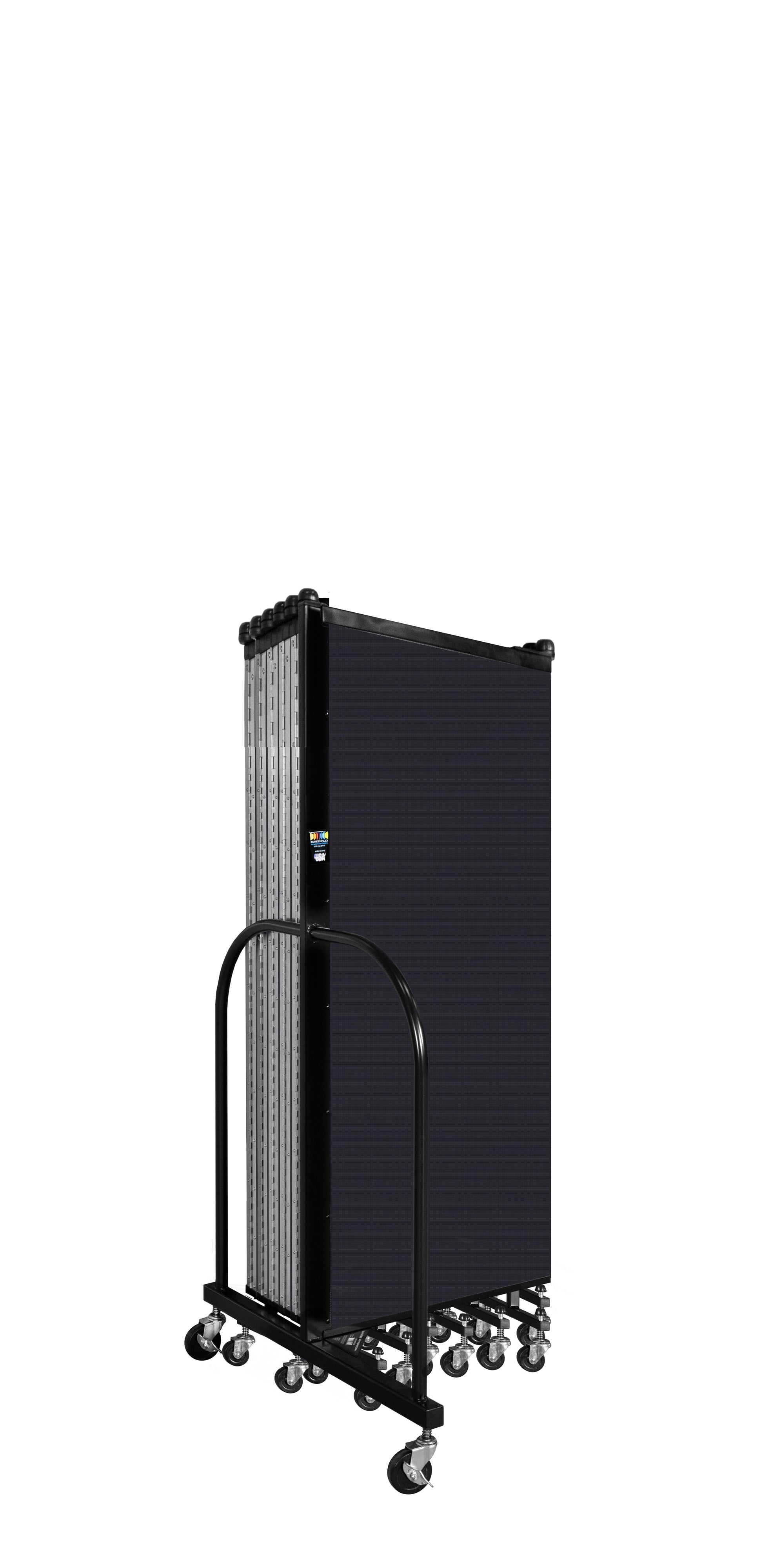 Wallmount Room Divider - 5'H x 23' 10" - 13 Panel, Black, Fabric