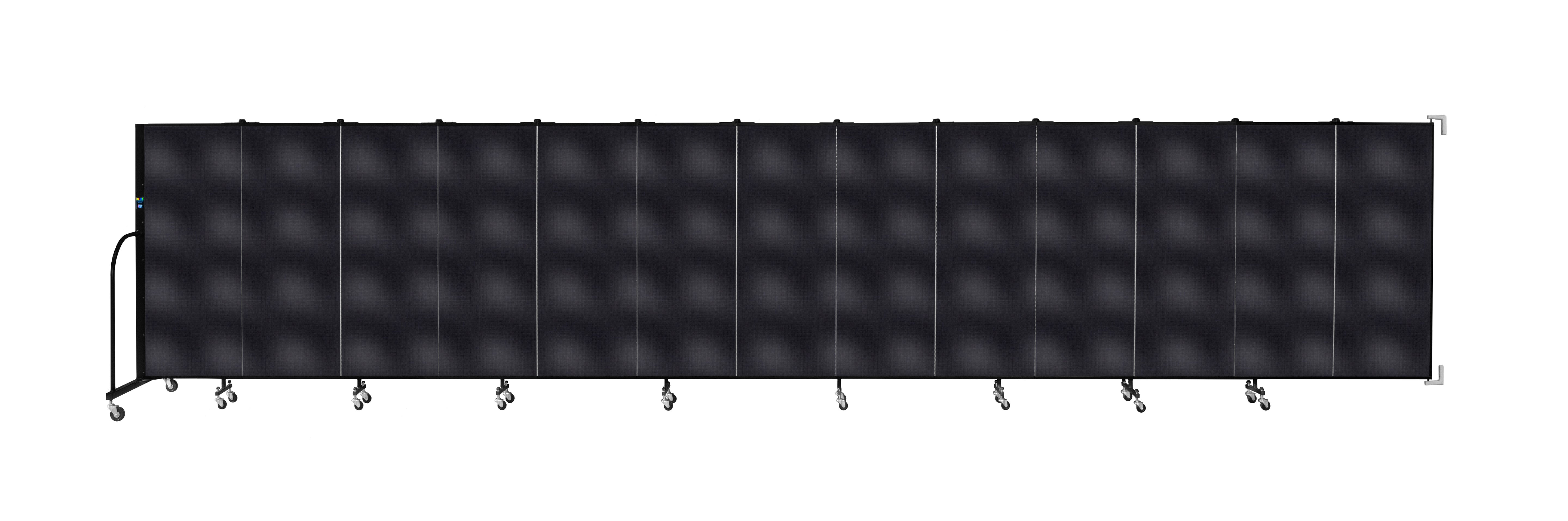 Wallmount Room Divider - 5'H x 23' 10" - 13 Panel, Black, Fabric