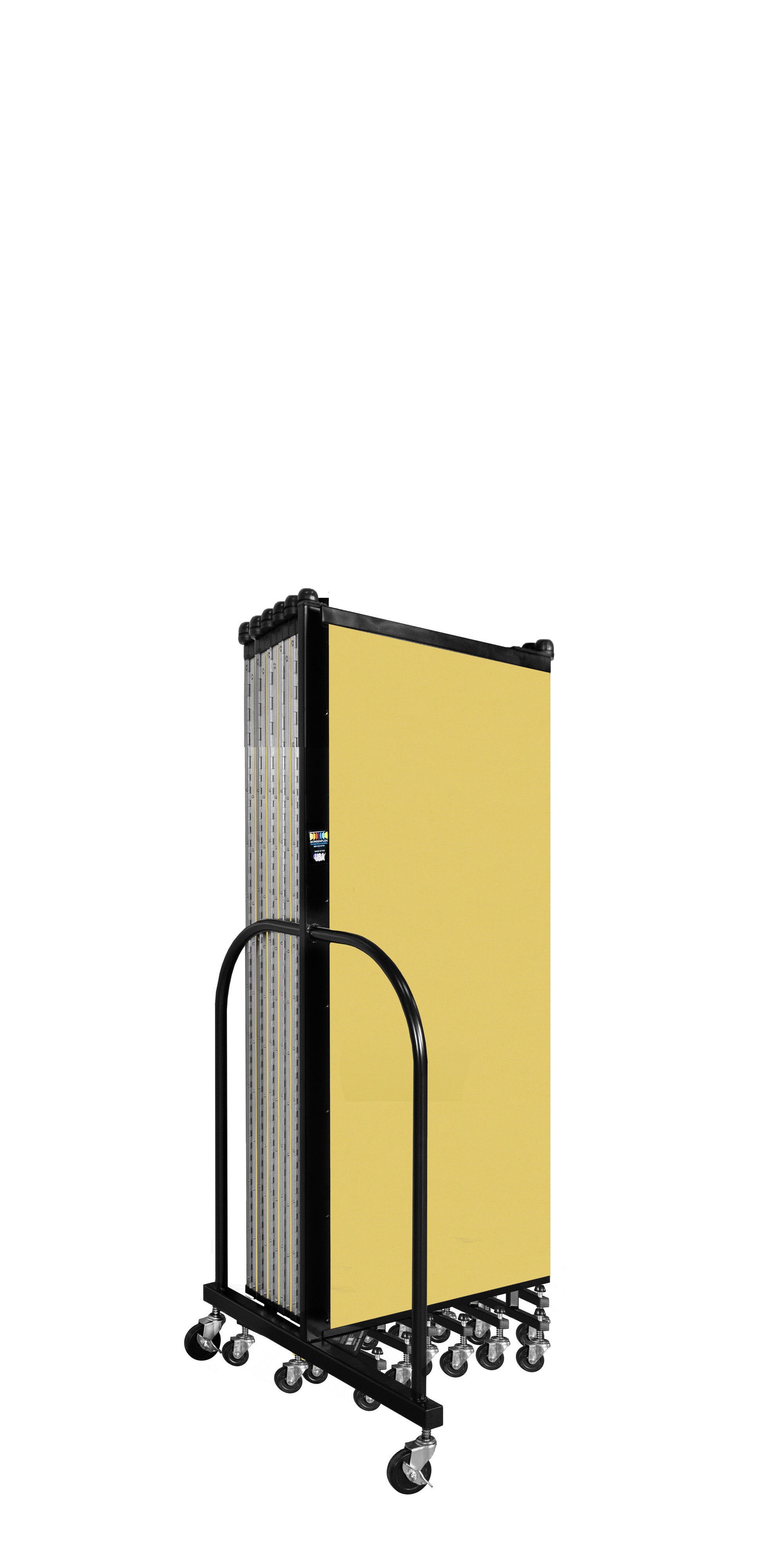Wallmount Room Divider - 5'H x 23' 10" - 13 Panel, Primary Yellow, Fabric