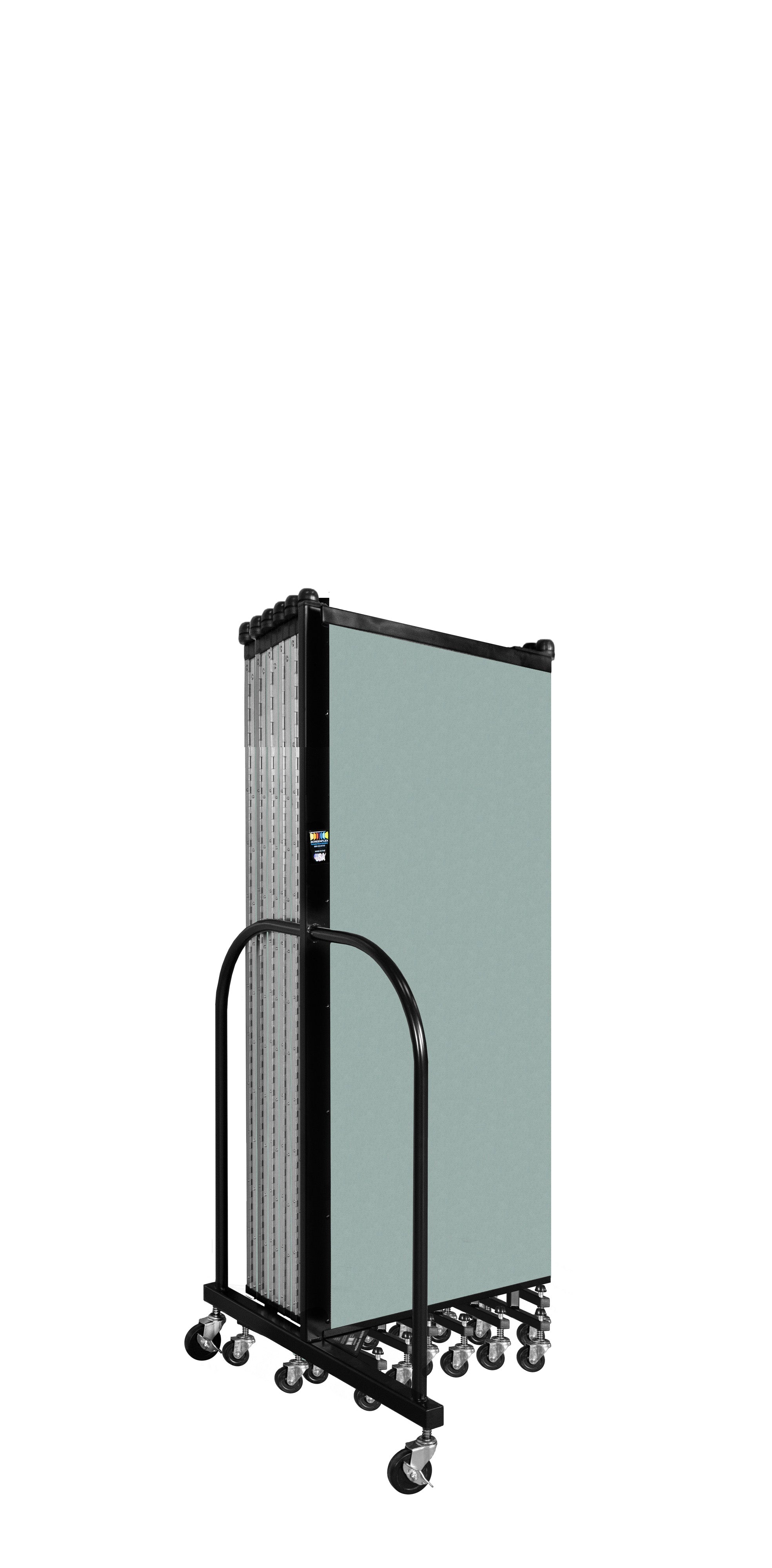 Wallmount Room Divider - 5'H x 23' 10" - 13 Panel, Sea Green, Fabric