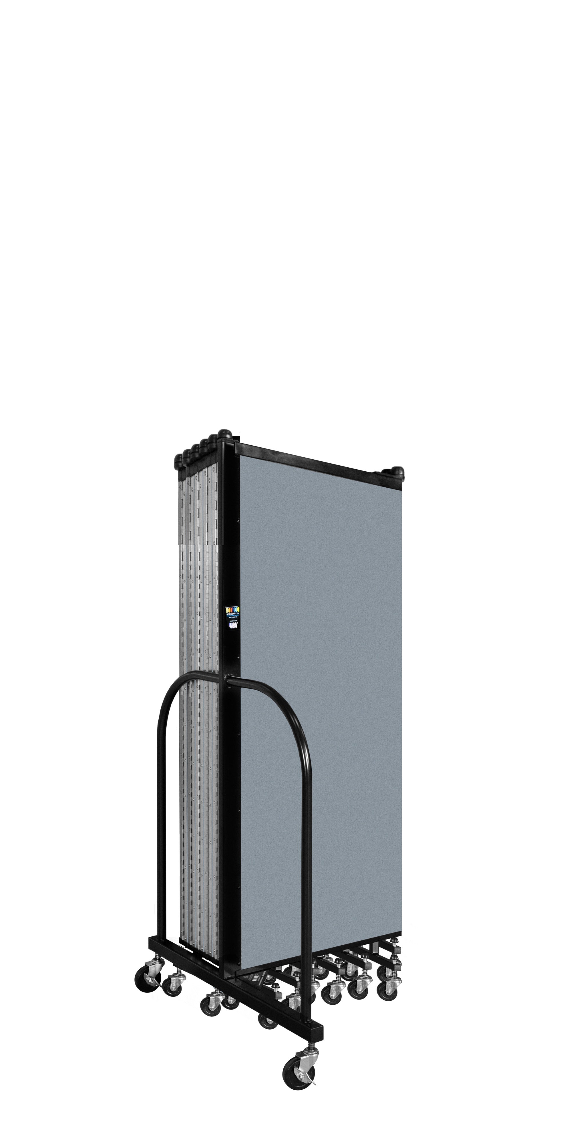 Wallmount Room Divider - 5'H x 23' 10" - 13 Panel, Blue Tide, Vinyl