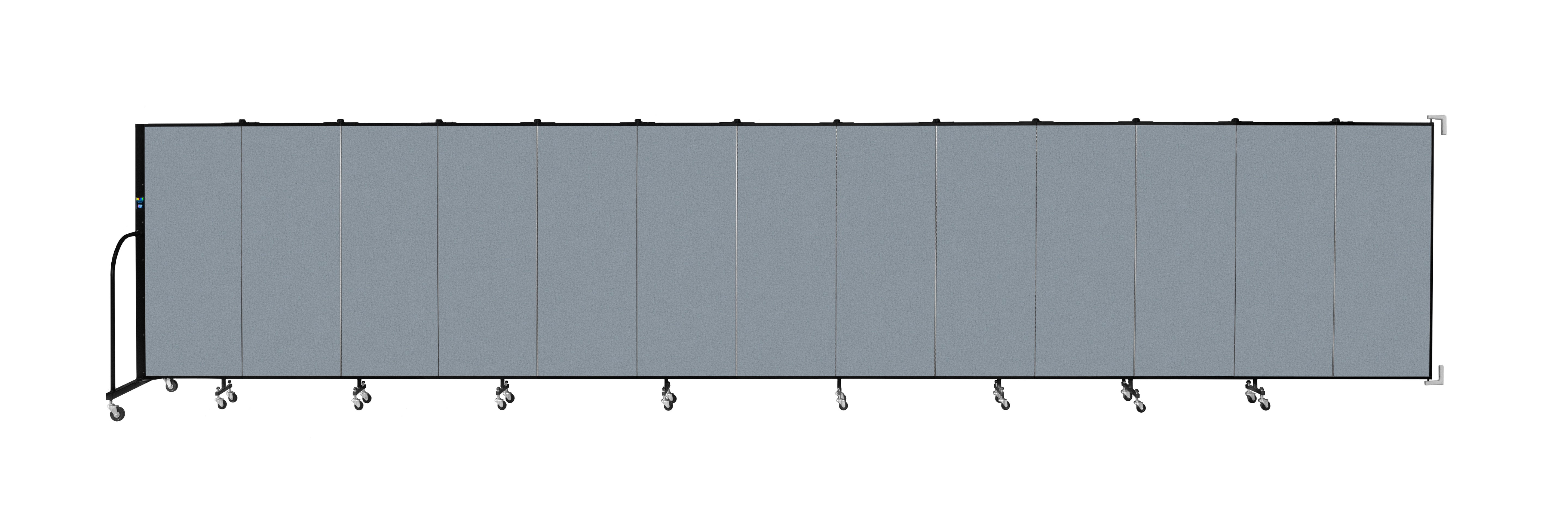Wallmount Room Divider - 5'H x 23' 10" - 13 Panel, Blue Tide, Vinyl