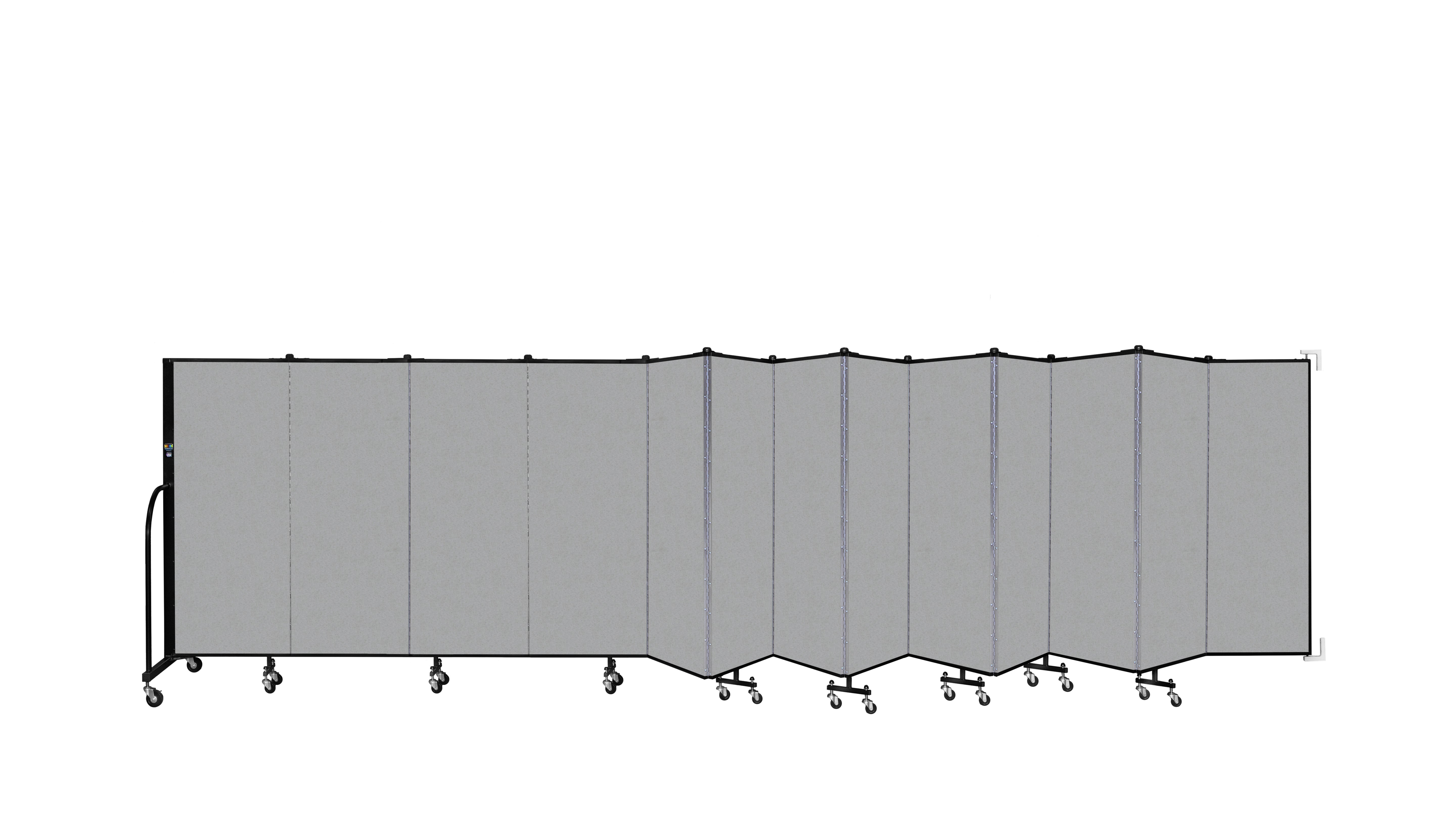 Wallmount Room Divider - 5'H x 23' 10" - 13 Panel, Granite, Vinyl