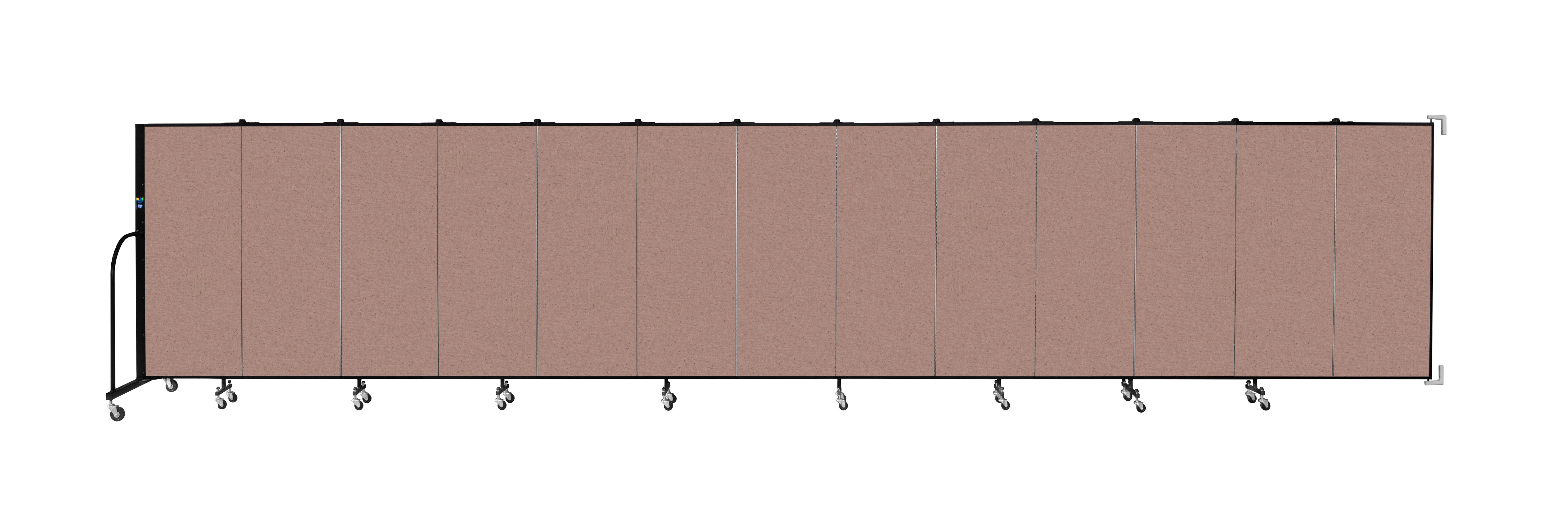 Wallmount Room Divider - 5'H x 23' 10" - 13 Panel, Rasberry, Vinyl