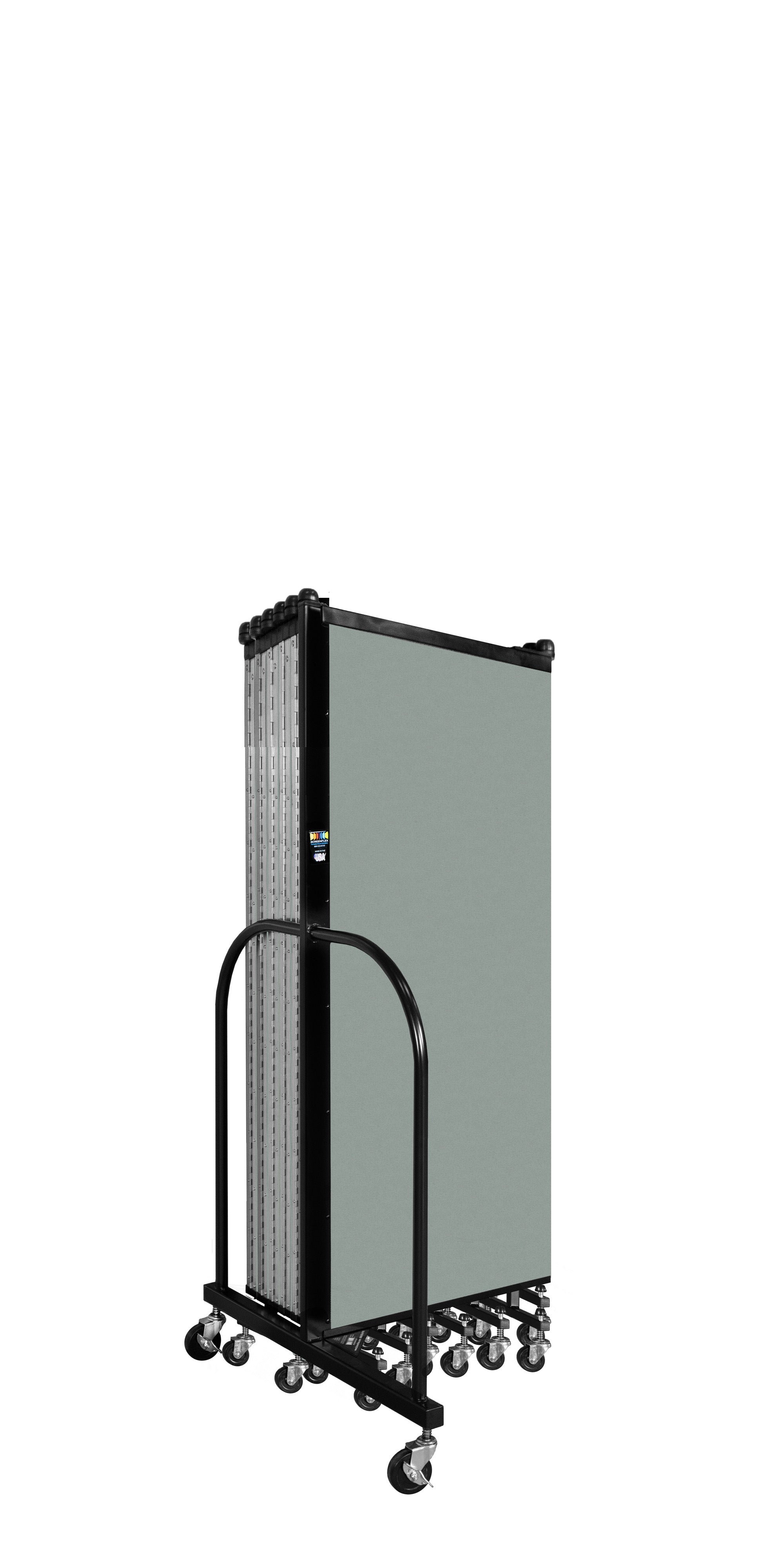 Wallmount Room Divider - 5'H x 23' 10" - 13 Panel, Mint, Vinyl