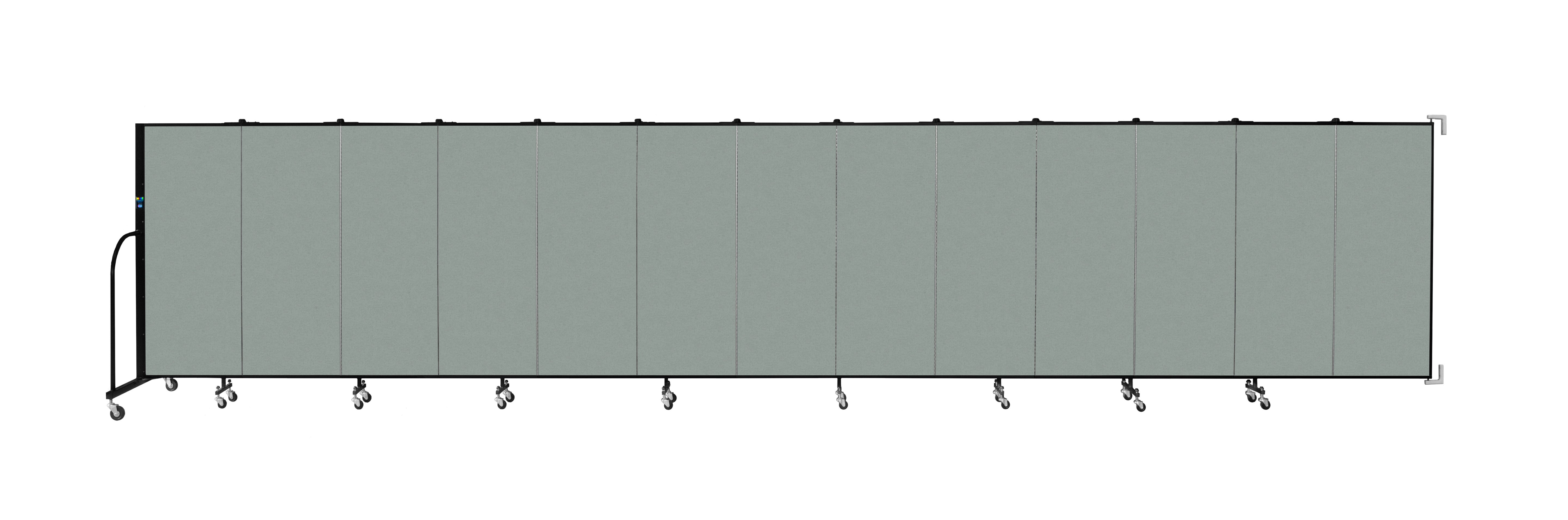 Wallmount Room Divider - 5'H x 23' 10" - 13 Panel, Mint, Vinyl