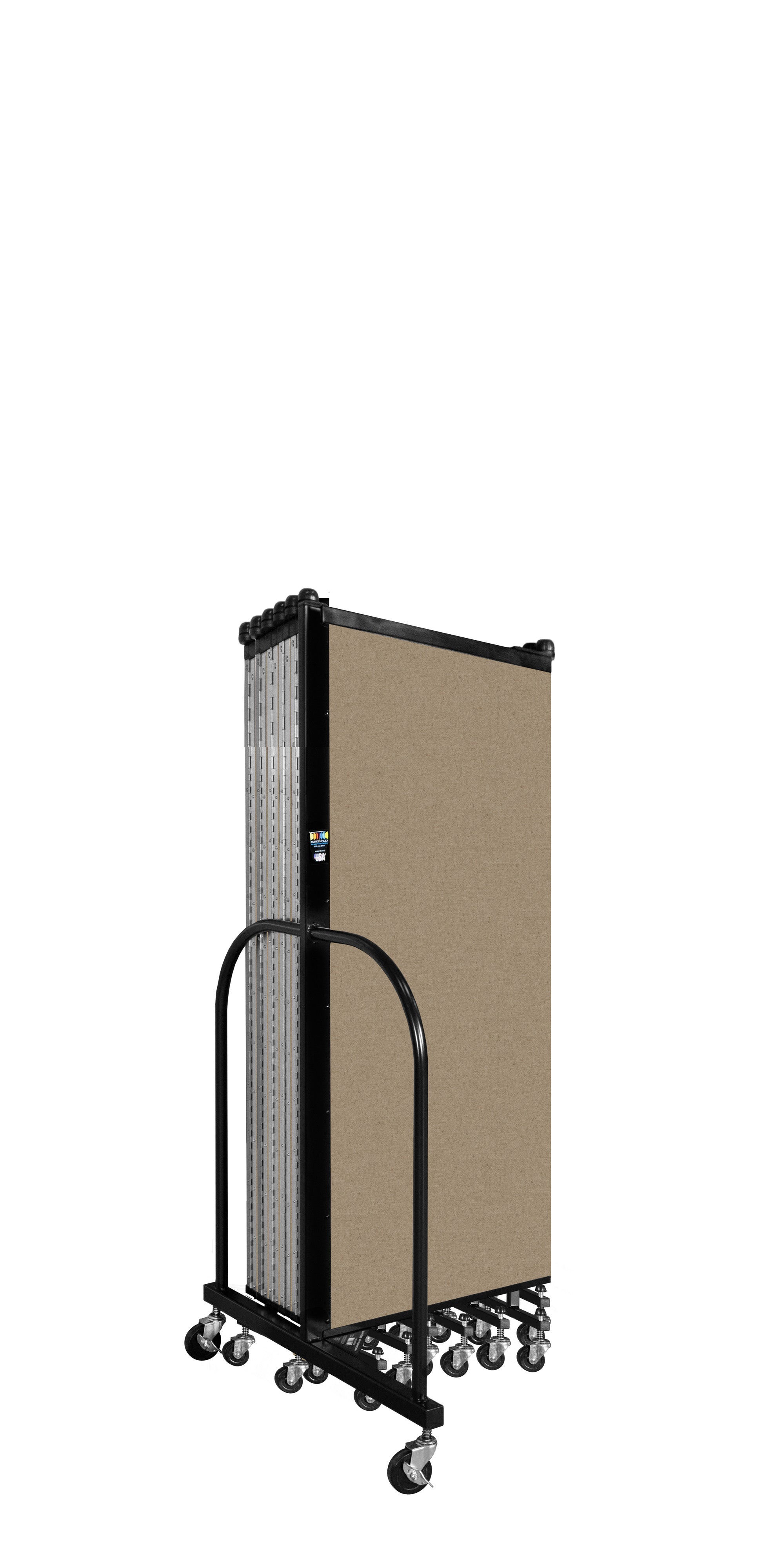 Wallmount Room Divider - 5'H x 23' 10" - 13 Panel, Sandalwood, Vinyl