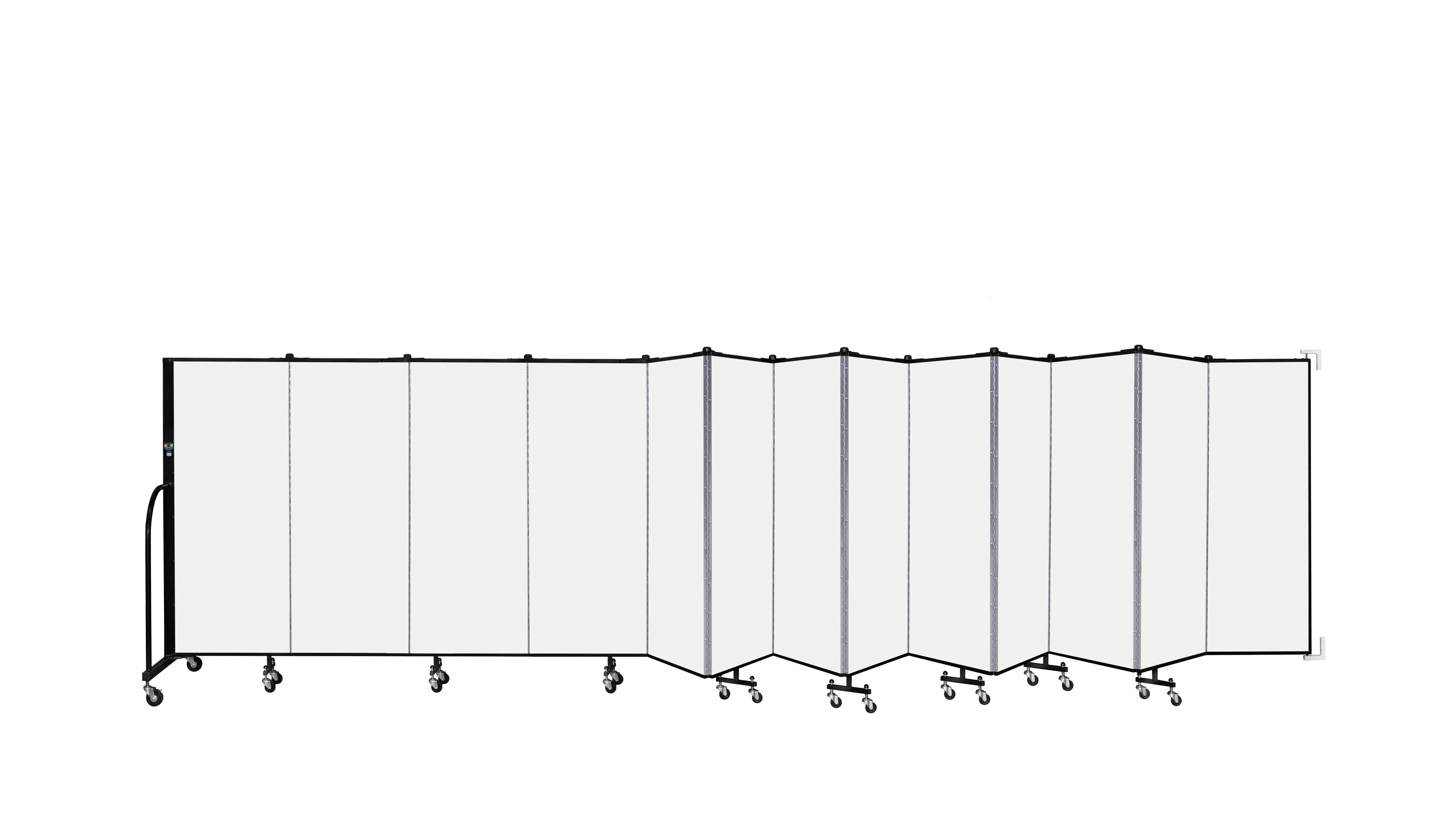 Wallmount Room Divider - 5'H x 23' 10" - 13 Panel, Ice, Vinyl
