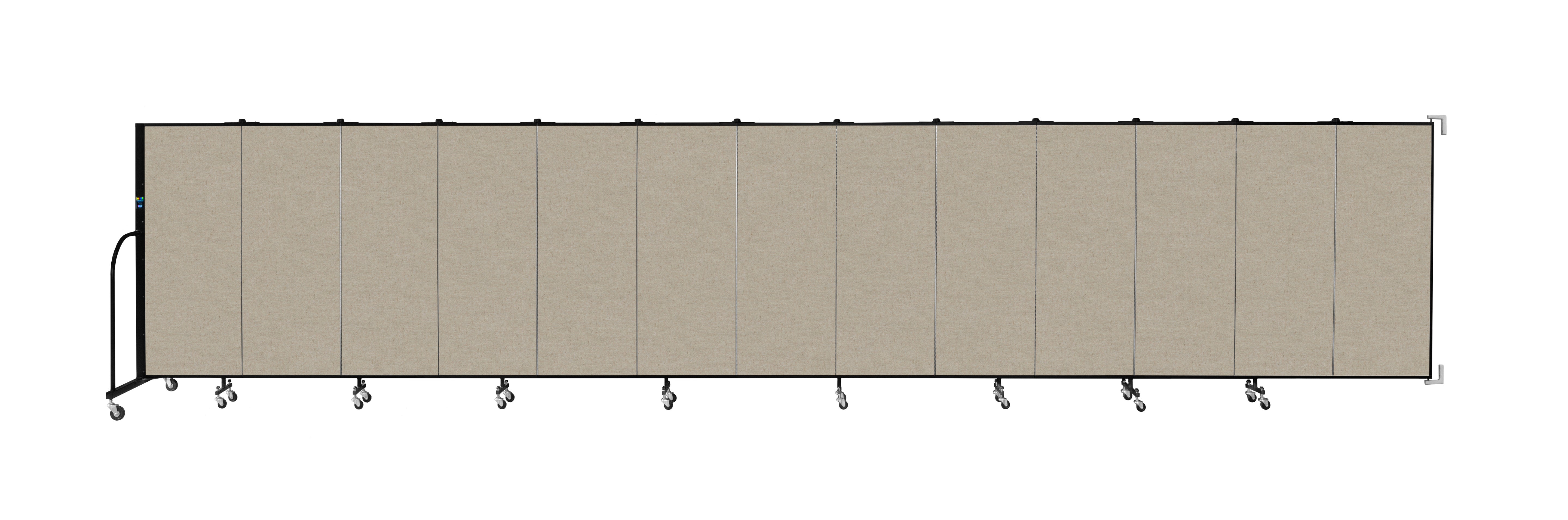 Wallmount Room Divider - 5'H x 23' 10" - 13 Panel, Hazelnut, Vinyl
