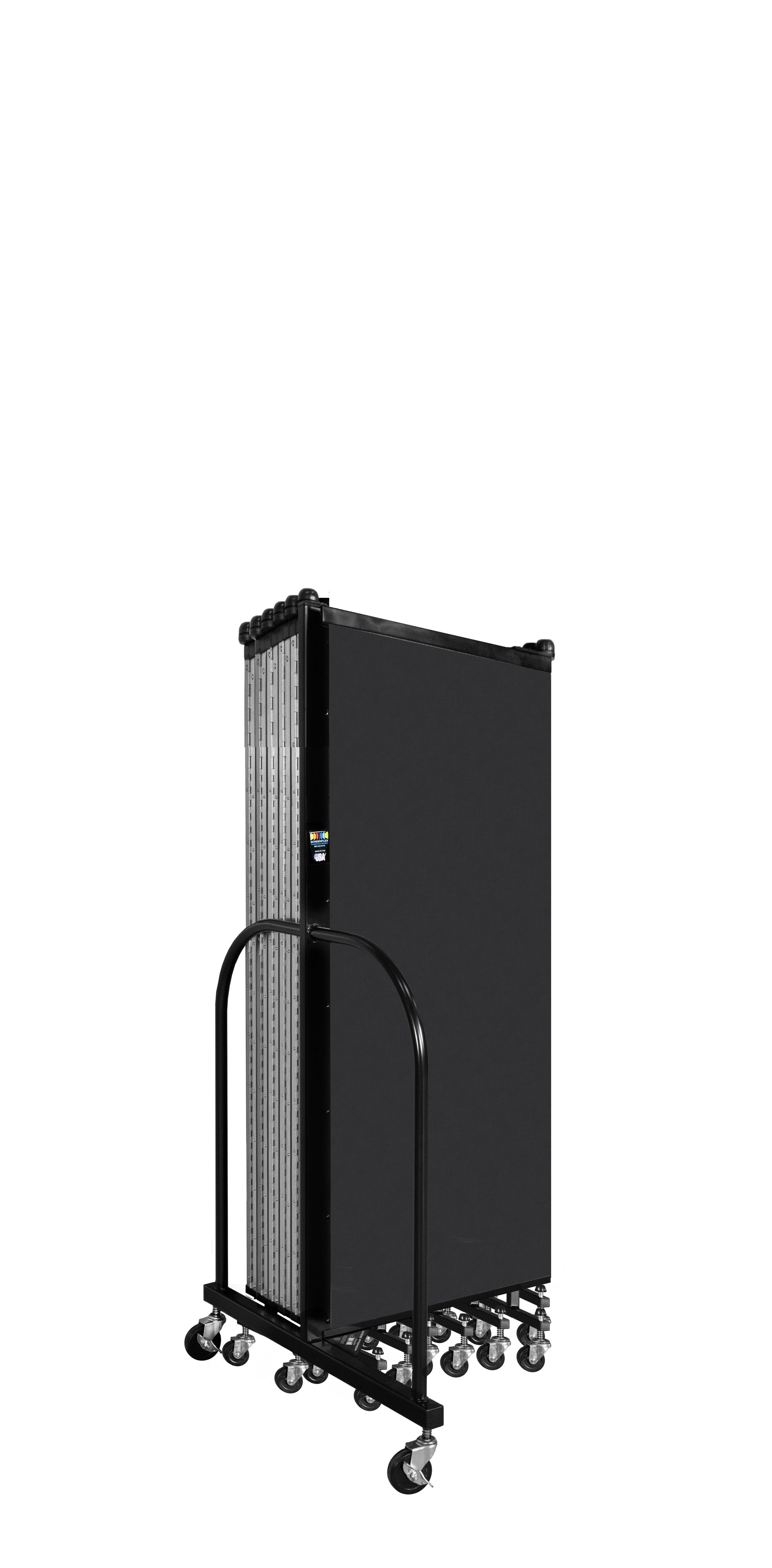 Wallmount Room Divider - 5'H x 23' 10" - 13 Panel, Coal, Vinyl
