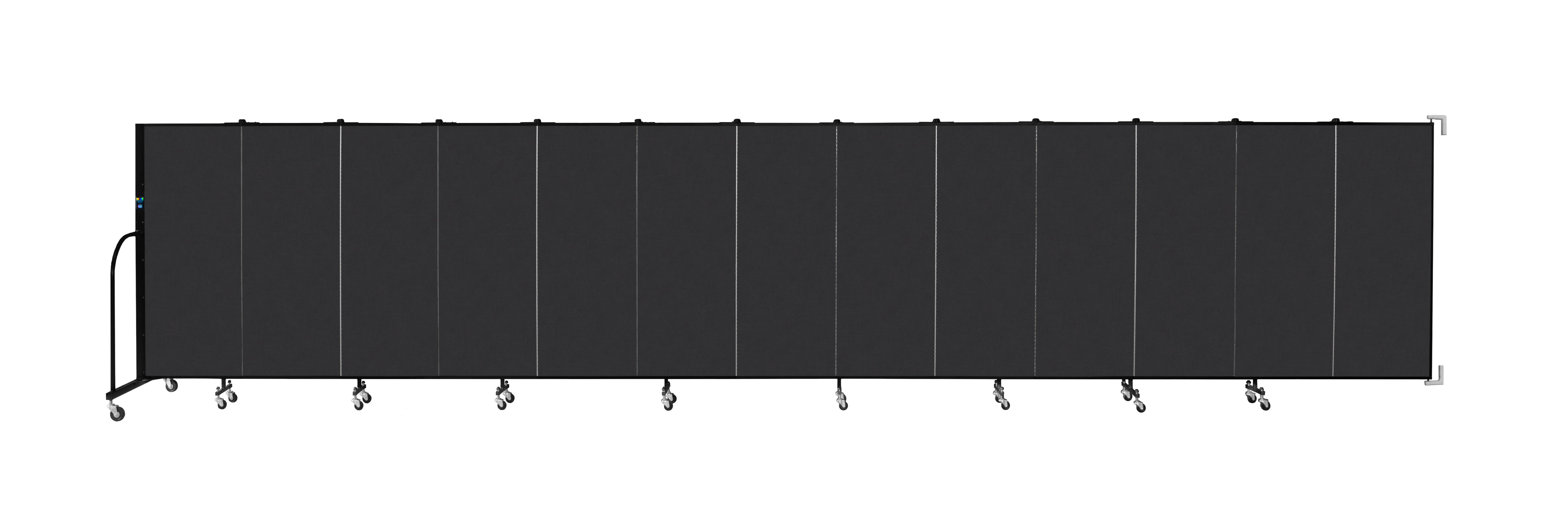 Wallmount Room Divider - 5'H x 23' 10" - 13 Panel, Coal, Vinyl