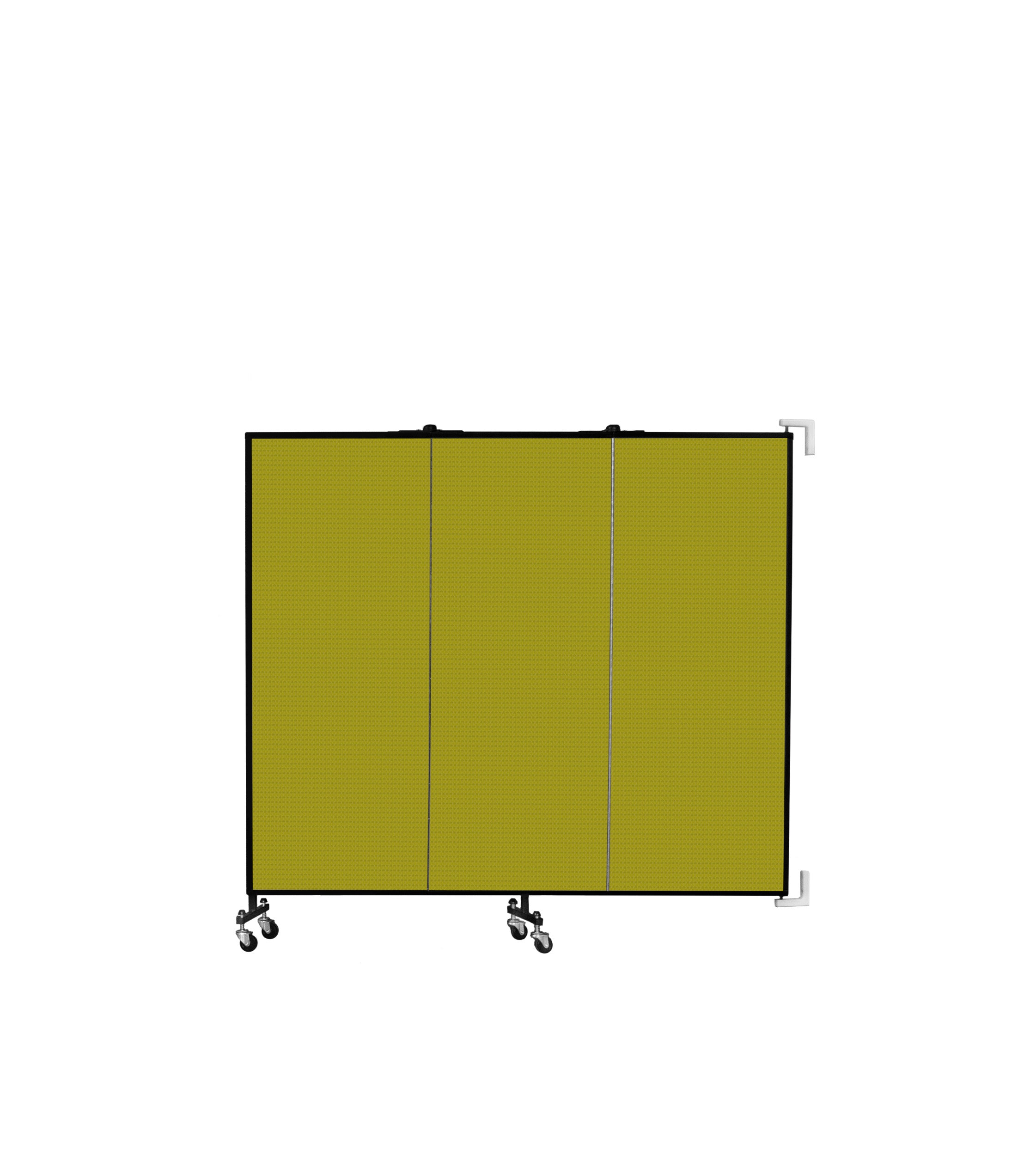 Wallmount Room Divider - 5'H x 5' 6"L - 3 Panel, Apple Green, Fabric