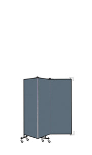 Wallmount Room Divider - 5'H x 5' 6"L - 3 Panel, Lake, Fabric