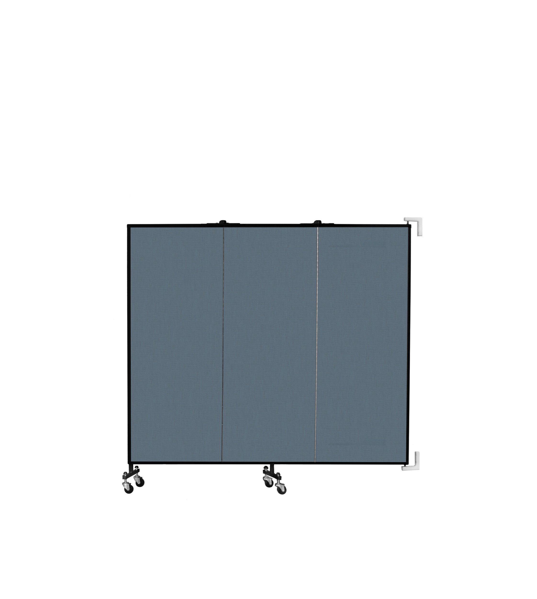 Wallmount Room Divider - 5'H x 5' 6"L - 3 Panel, Lake, Fabric