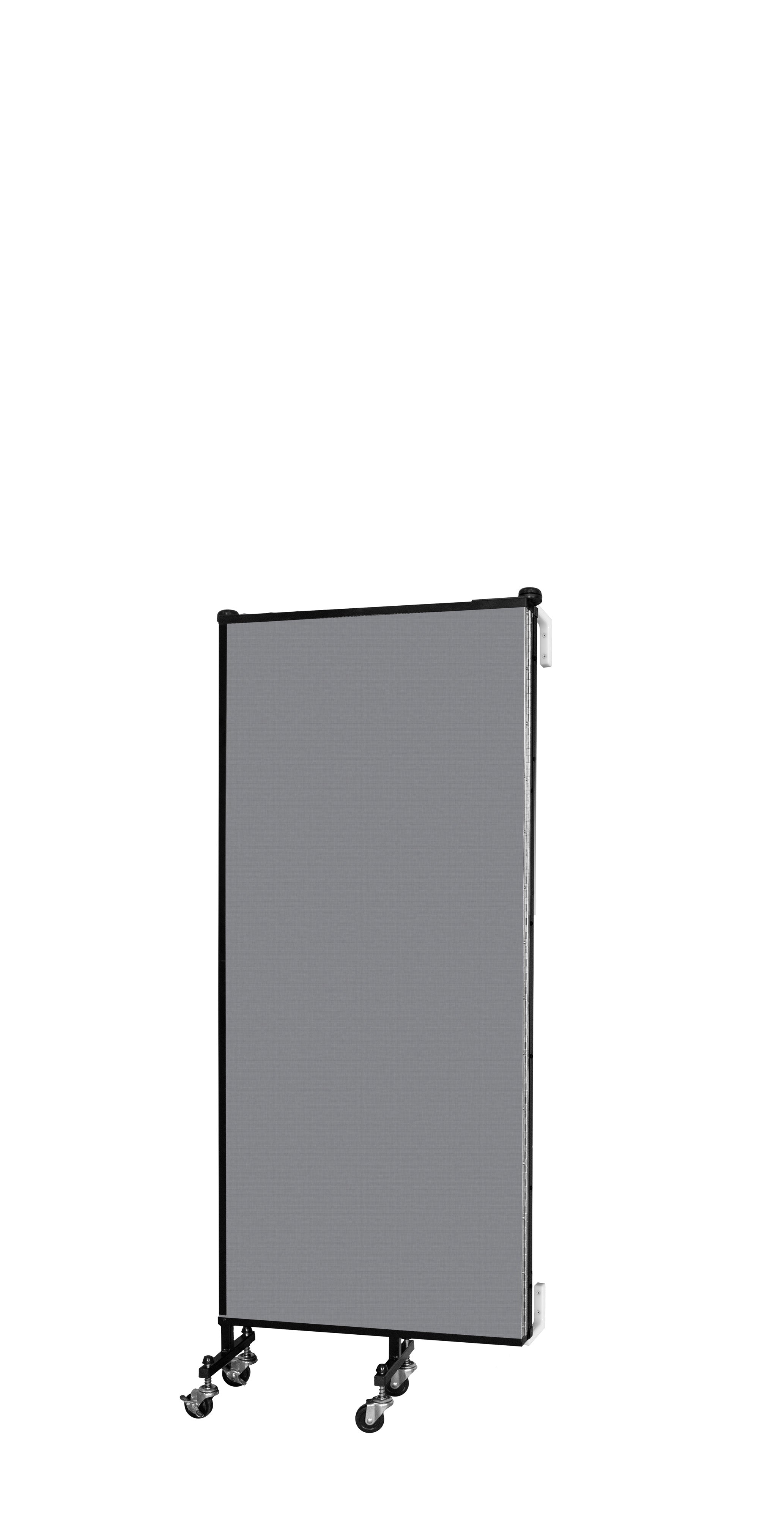 Wallmount Room Divider - 5'H x 5' 6"L - 3 Panel, Stone, Fabric