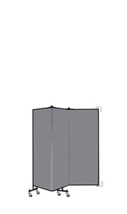 Wallmount Room Divider - 5'H x 5' 6"L - 3 Panel, Stone, Fabric