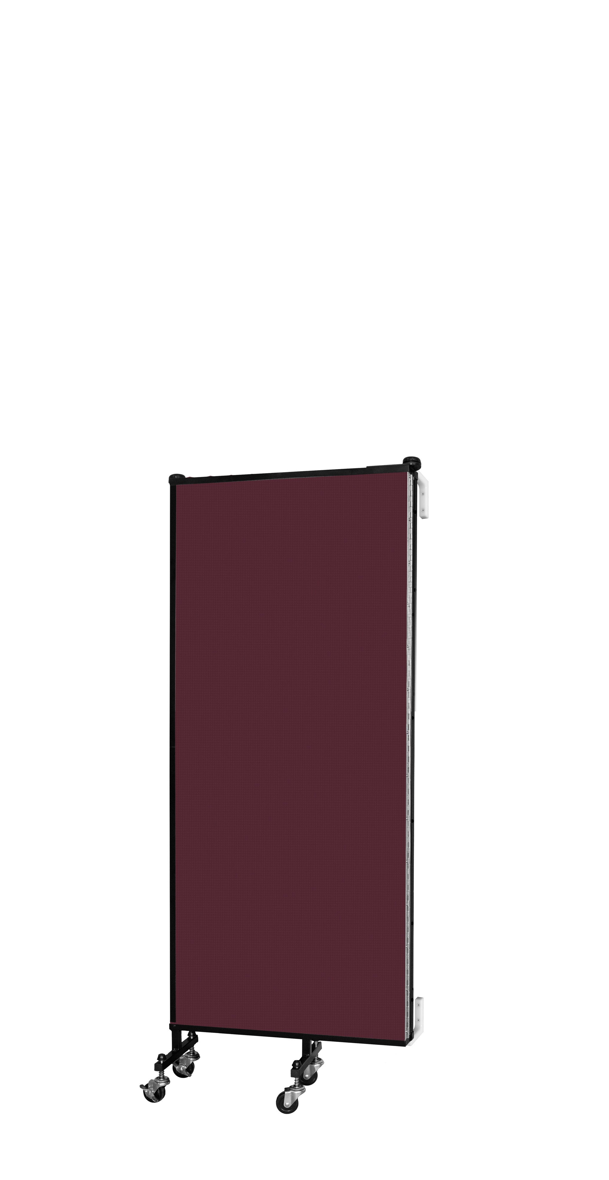 Wallmount Room Divider - 5'H x 5' 6"L - 3 Panel, Purple, Fabric