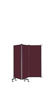 Wallmount Room Divider - 5'H x 5' 6"L - 3 Panel, Purple, Fabric