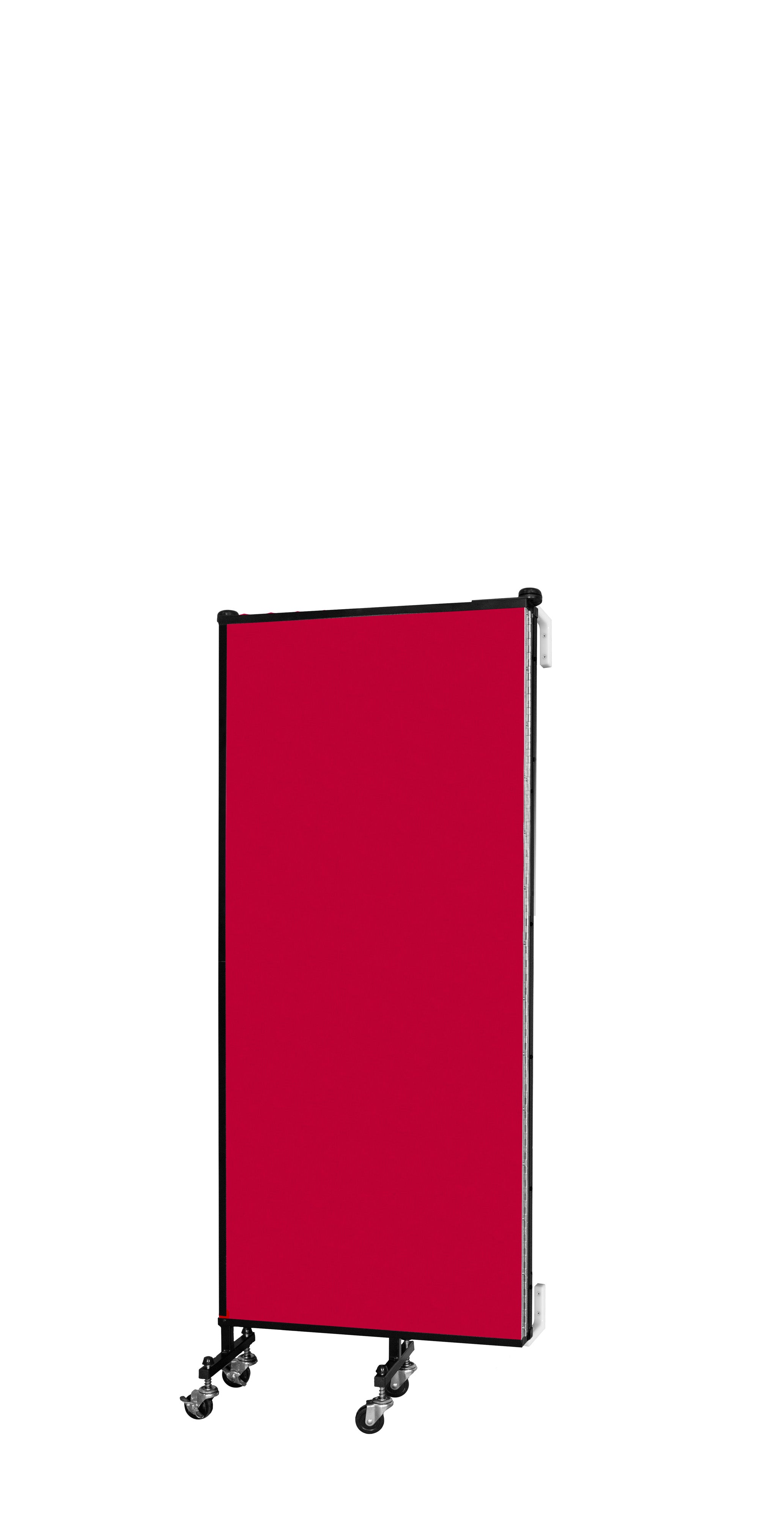 Wallmount Room Divider - 5'H x 5' 6"L - 3 Panel, Primary Red, Fabric