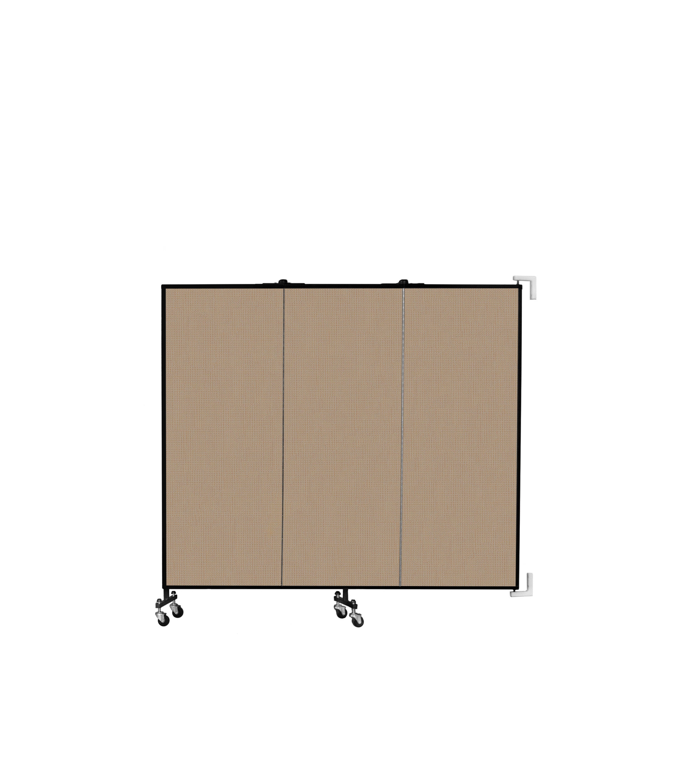 Wallmount Room Divider - 5'H x 5' 6"L - 3 Panel, Desert, Fabric