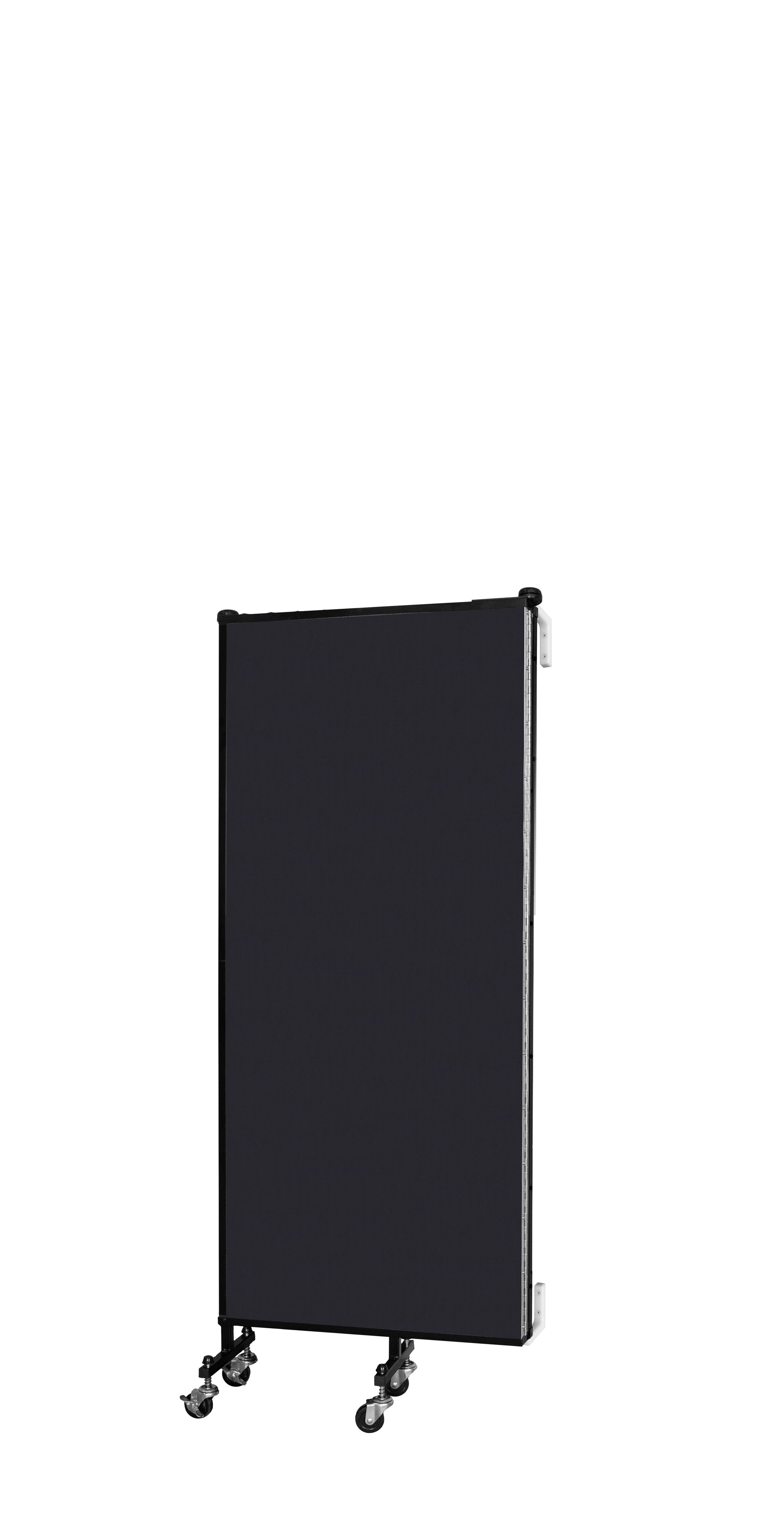 Wallmount Room Divider - 5'H x 5' 6"L - 3 Panel, Black, Fabric