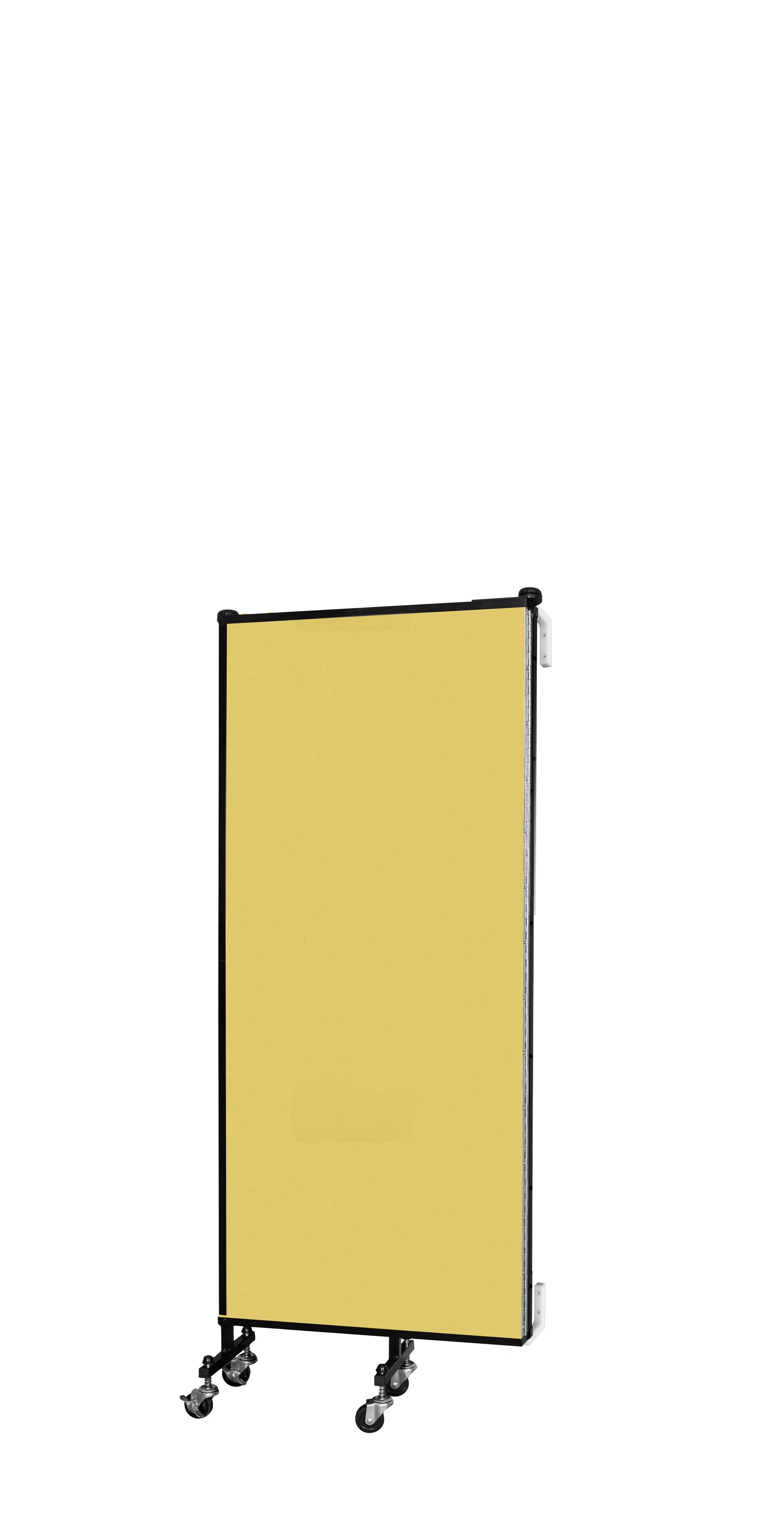 Wallmount Room Divider - 5'H x 5' 6"L - 3 Panel, Primary Yellow, Fabric